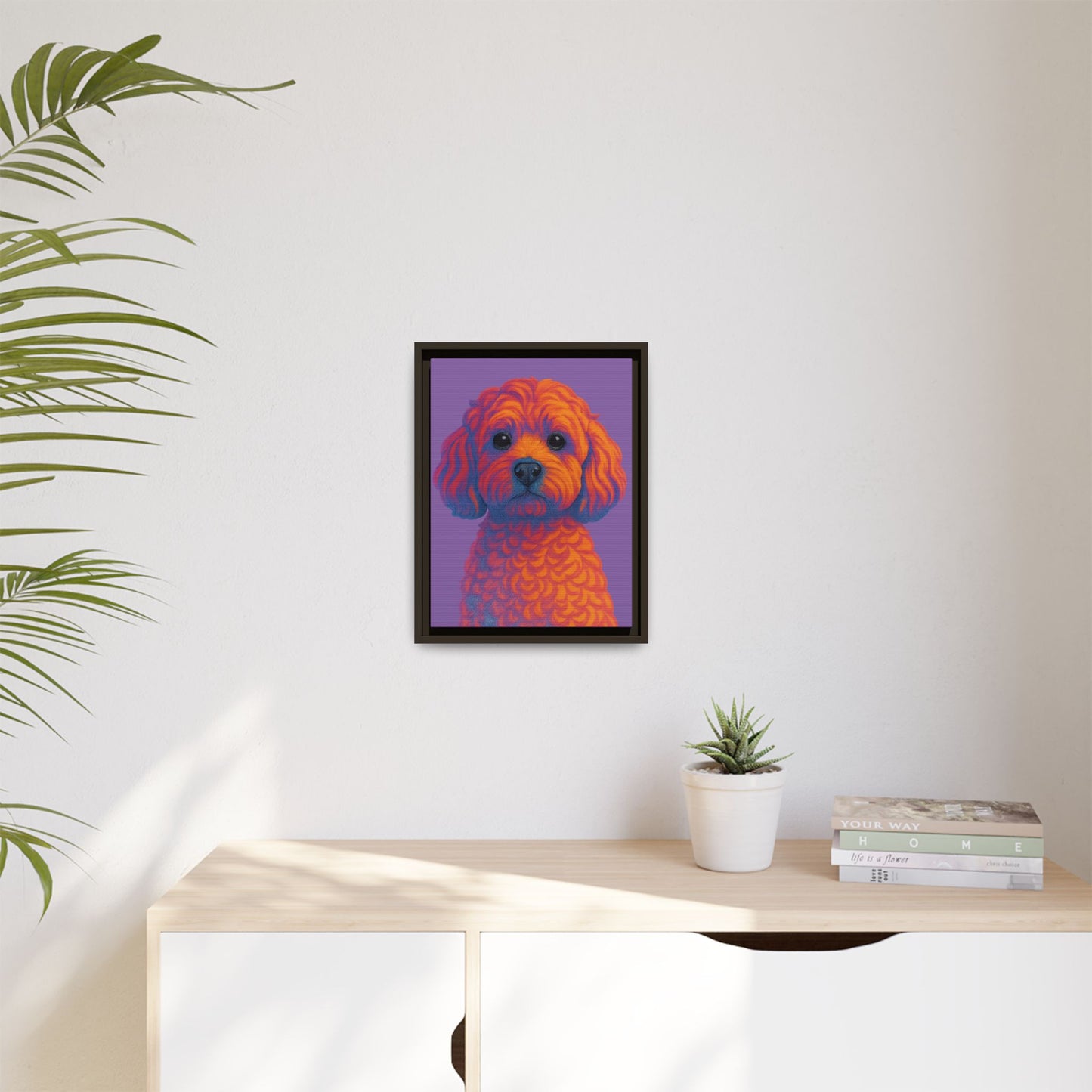 Matte Canvas, Framed (Multi-color) - The Pup Factory - Purple Cavapoo