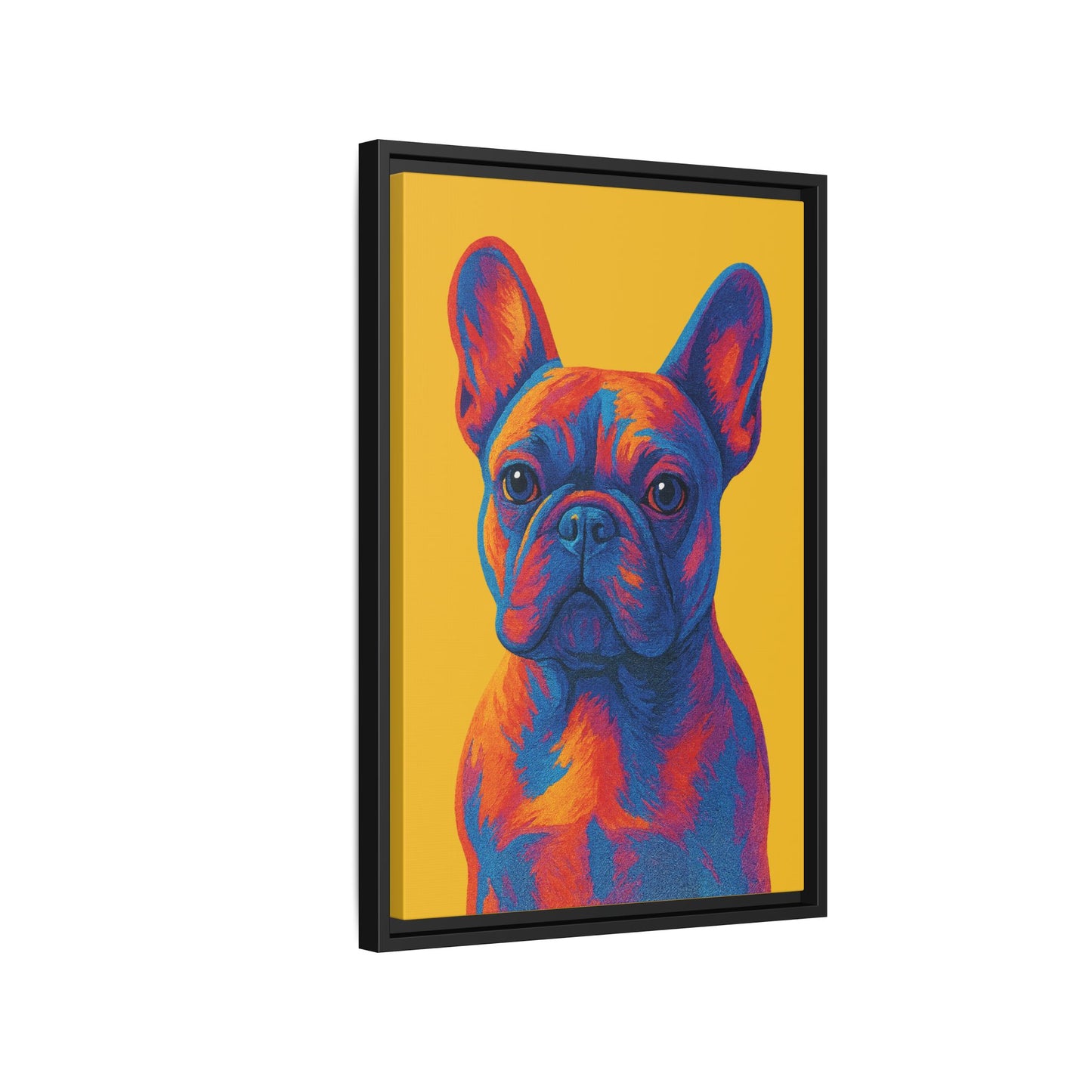 Matte Canvas, Framed (Multi-color) - The Pup Factory - Yellow Frenchie