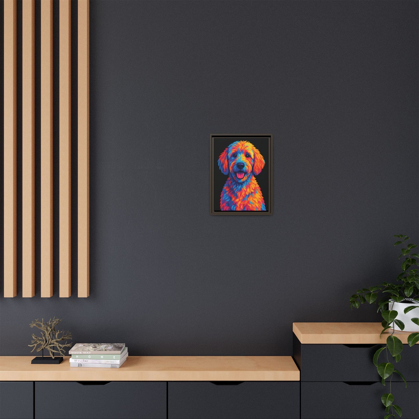 Matte Canvas, Framed (Multi-color) - The Pup Factory - Black Goldendoodle
