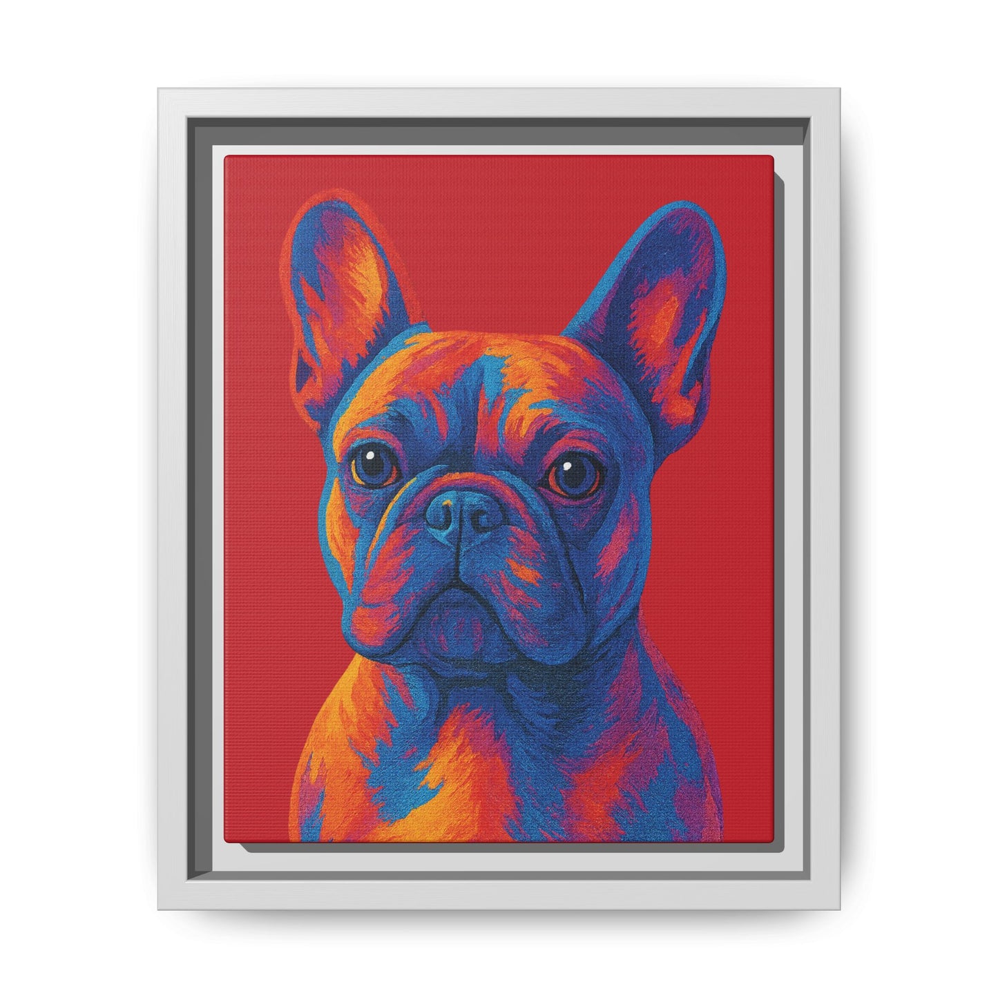 Matte Canvas, Framed (Multi-color) - The Pup Factory - Red Frenchie