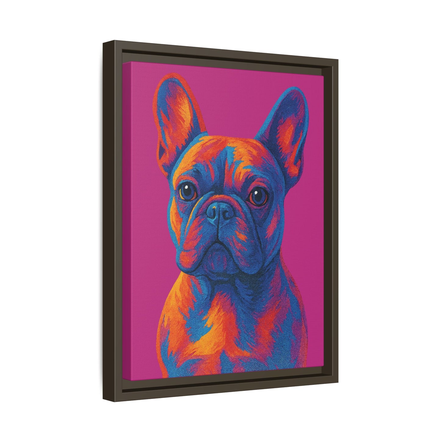 Matte Canvas, Framed (Multi-color) - The Pup Factory - Pink Frenchie