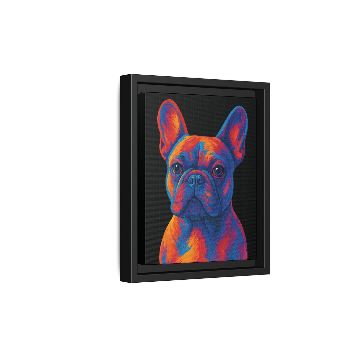 Matte Canvas, Framed (Multi-color) - The Pup Factory - Black Frenchie