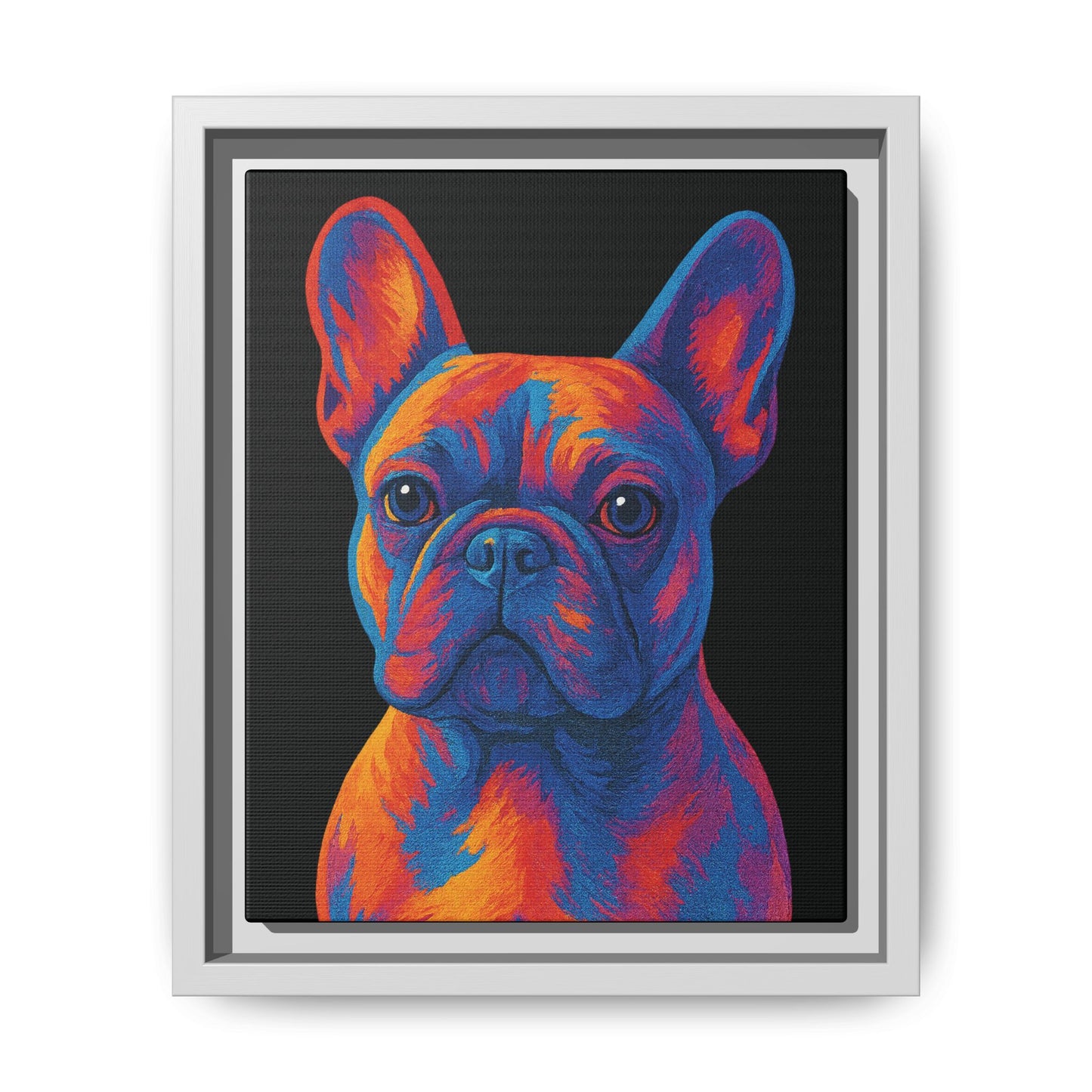 Matte Canvas, Framed (Multi-color) - The Pup Factory - Black Frenchie