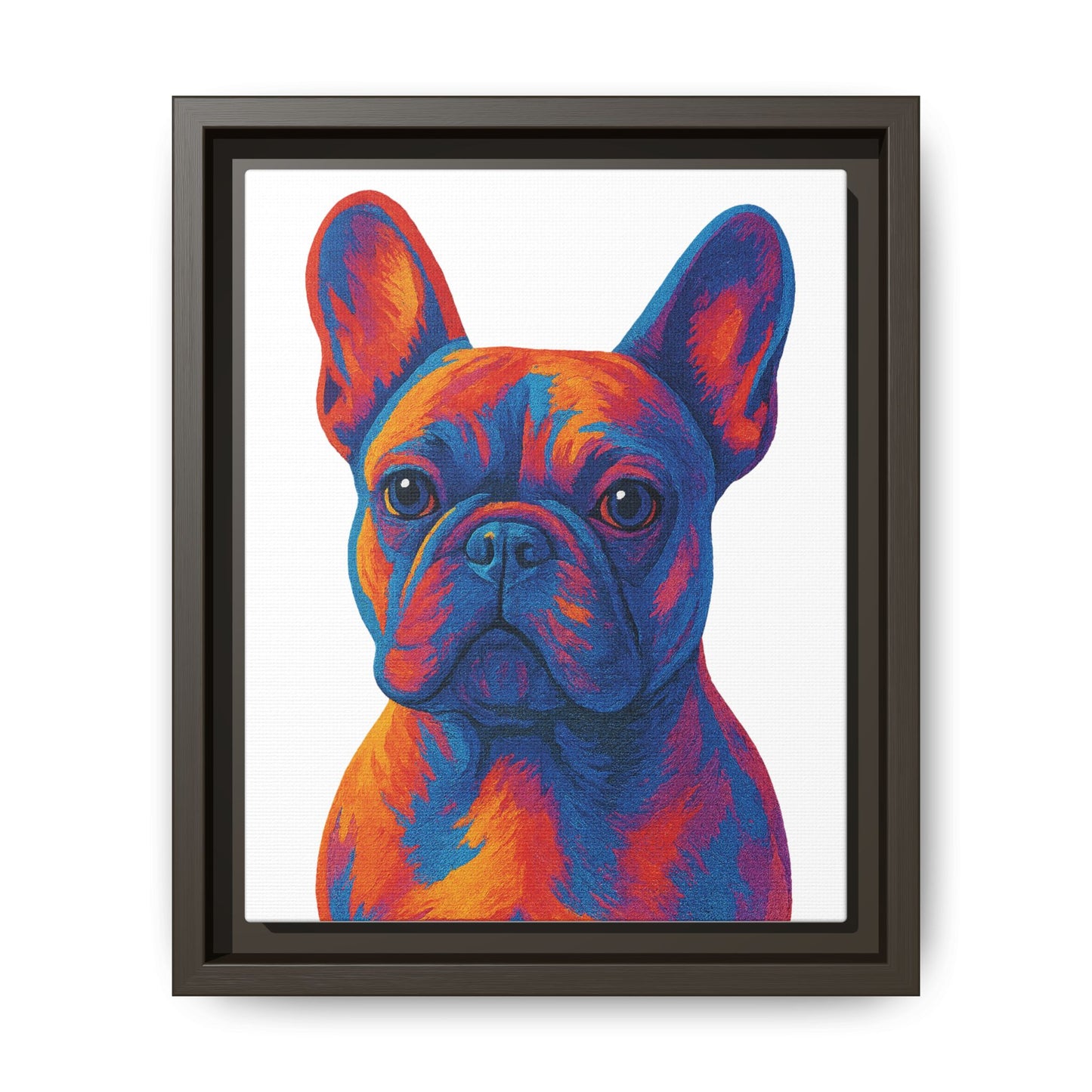 Matte Canvas, Framed (Multi-color) - The Pup Factory - White Frenchie