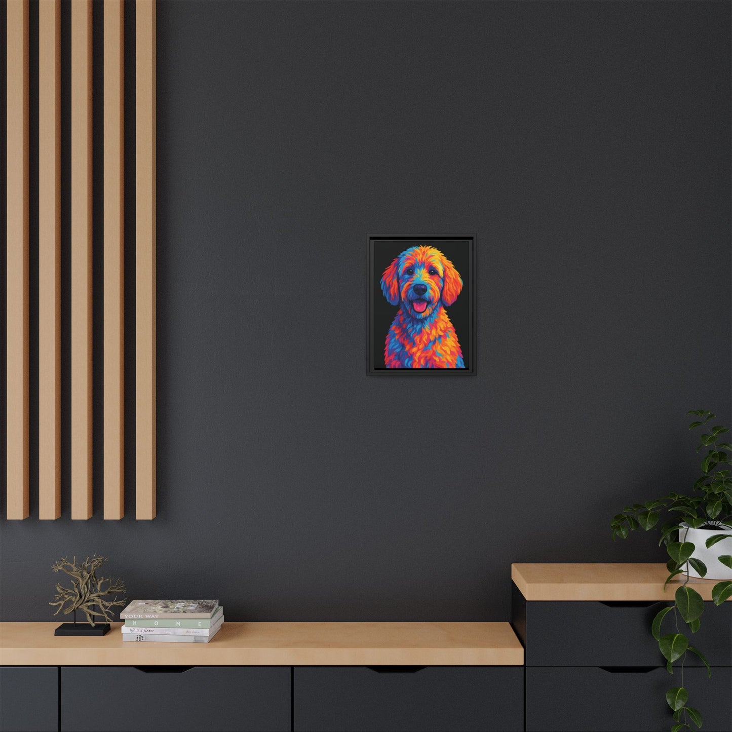 Matte Canvas, Framed (Multi-color) - The Pup Factory - Black Goldendoodle