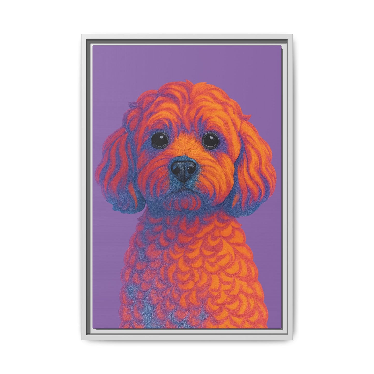 Matte Canvas, Framed (Multi-color) - The Pup Factory - Purple Cavapoo