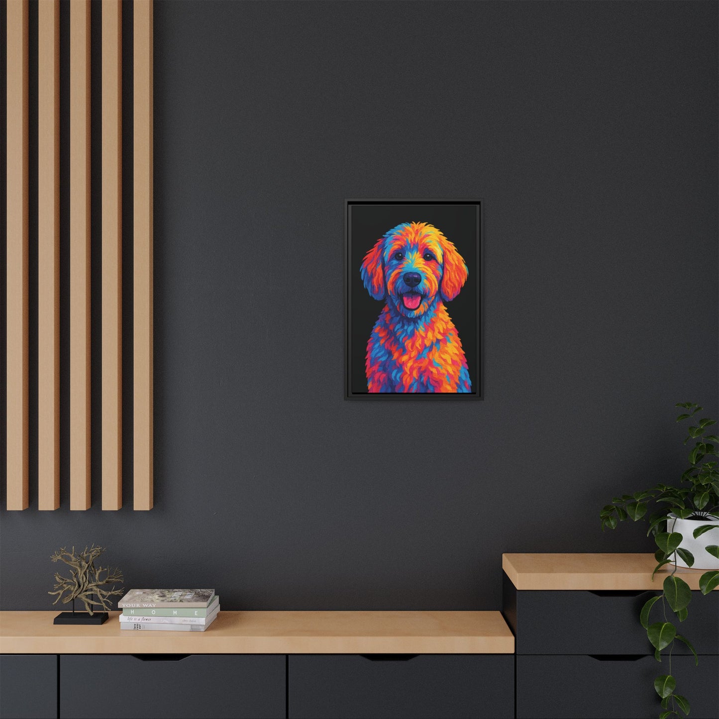 Matte Canvas, Framed (Multi-color) - The Pup Factory - Black Goldendoodle