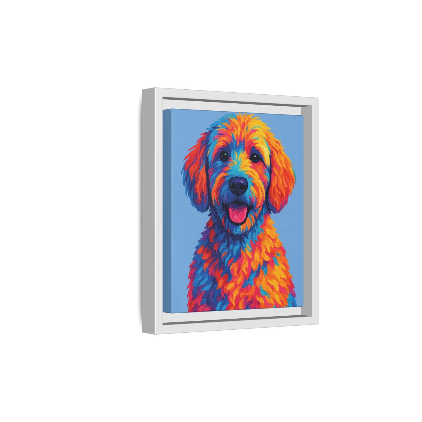 Matte Canvas, Framed (Multi-color) - The Pup Factory - Carolina Blue Goldendoodle