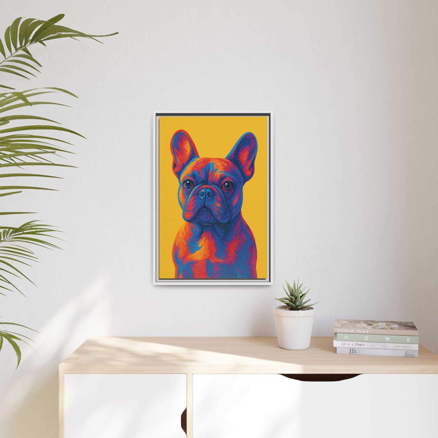 Matte Canvas, Framed (Multi-color) - The Pup Factory - Yellow Frenchie