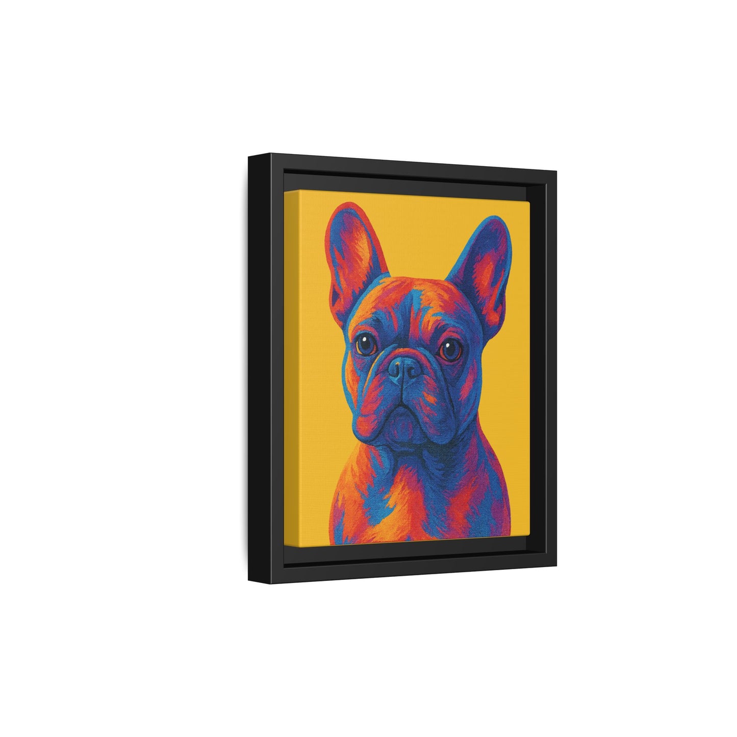Matte Canvas, Framed (Multi-color) - The Pup Factory - Yellow Frenchie