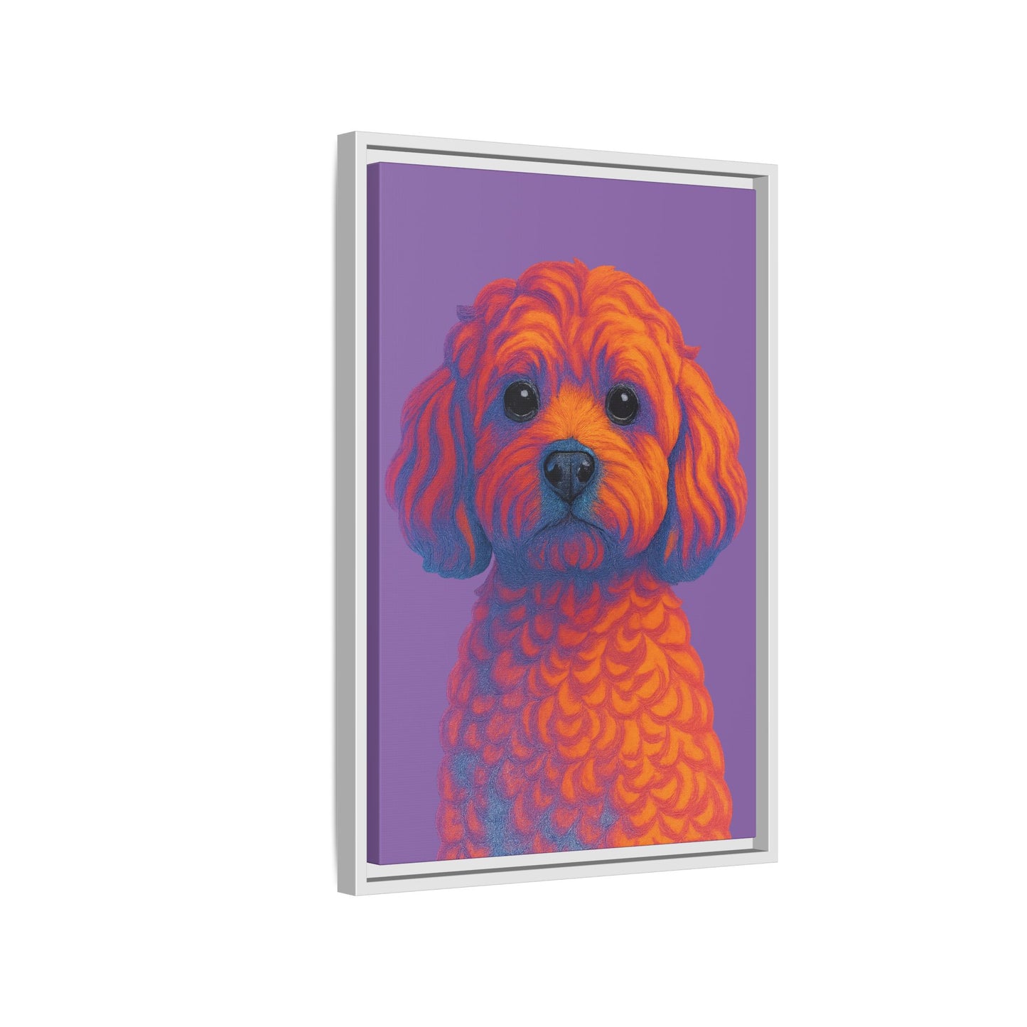 Matte Canvas, Framed (Multi-color) - The Pup Factory - Purple Cavapoo