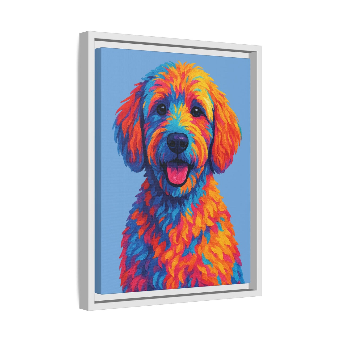 Matte Canvas, Framed (Multi-color) - The Pup Factory - Carolina Blue Goldendoodle