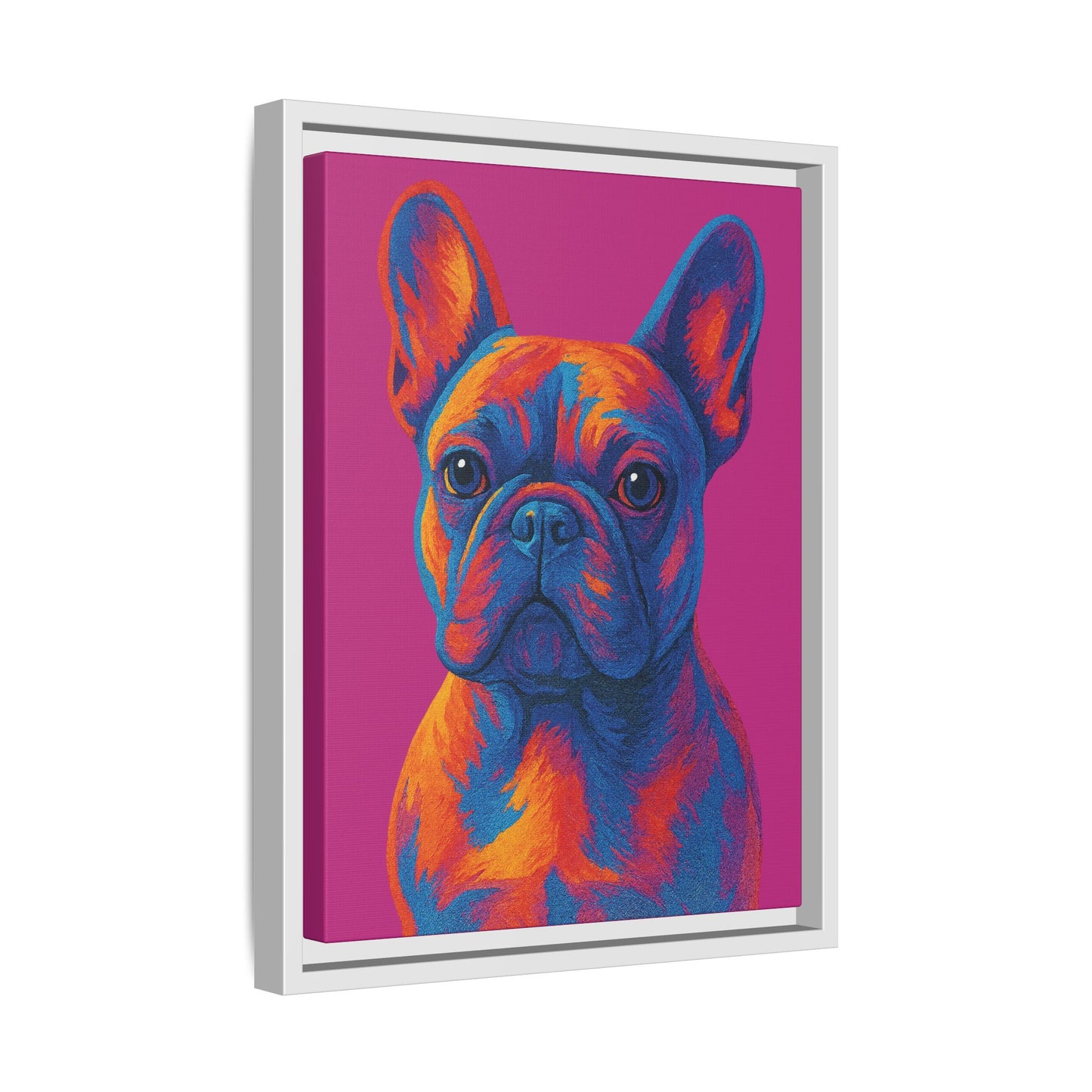 Matte Canvas, Framed (Multi-color) - The Pup Factory - Pink Frenchie