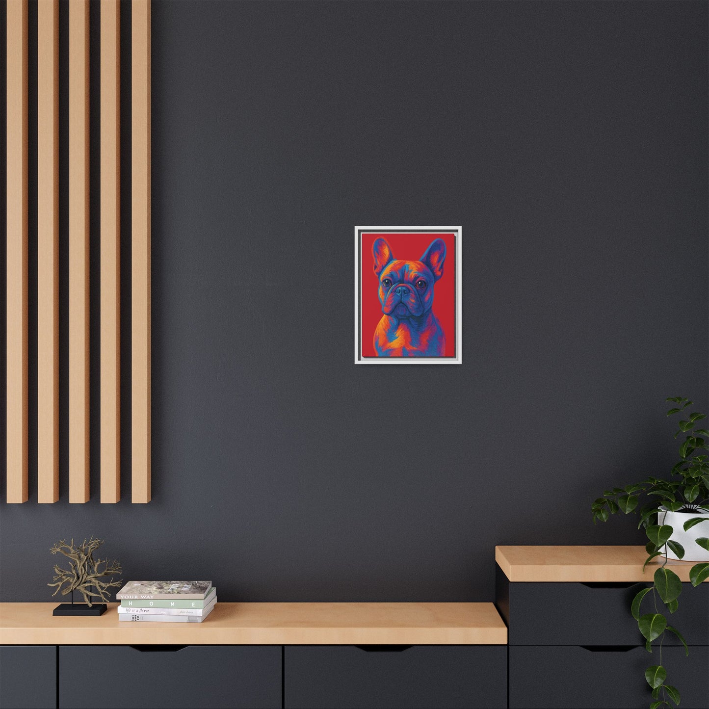 Matte Canvas, Framed (Multi-color) - The Pup Factory - Red Frenchie