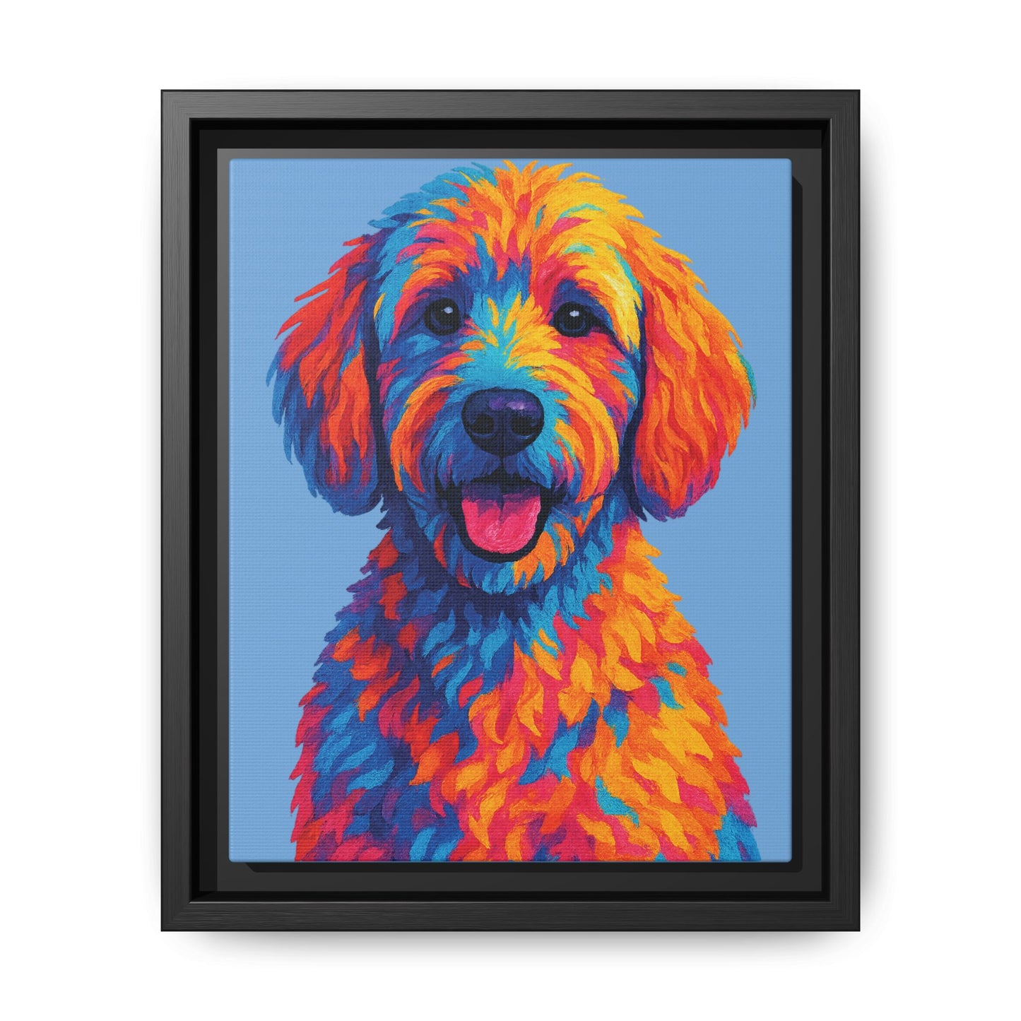 Matte Canvas, Framed (Multi-color) - The Pup Factory - Carolina Blue Goldendoodle