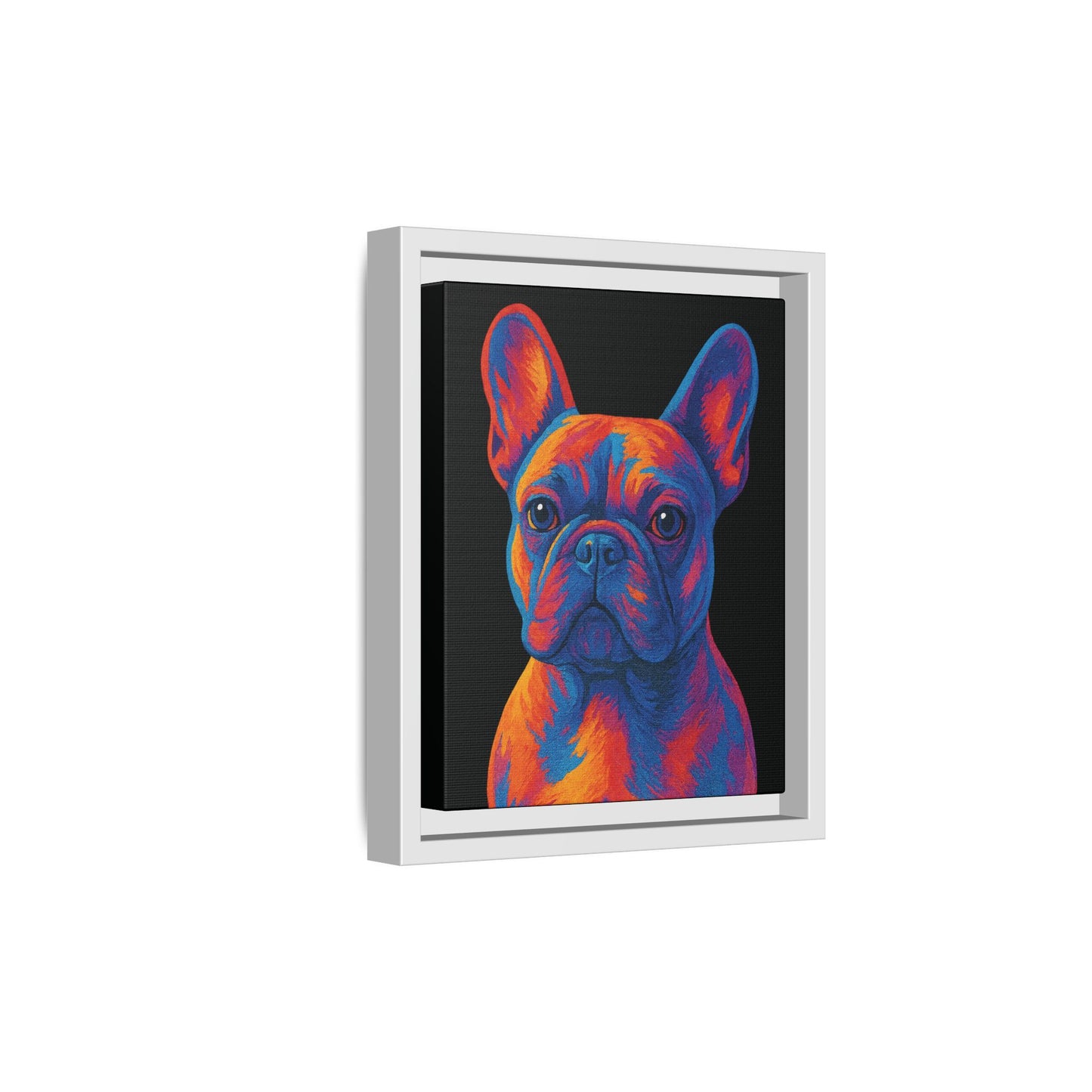 Matte Canvas, Framed (Multi-color) - The Pup Factory - Black Frenchie