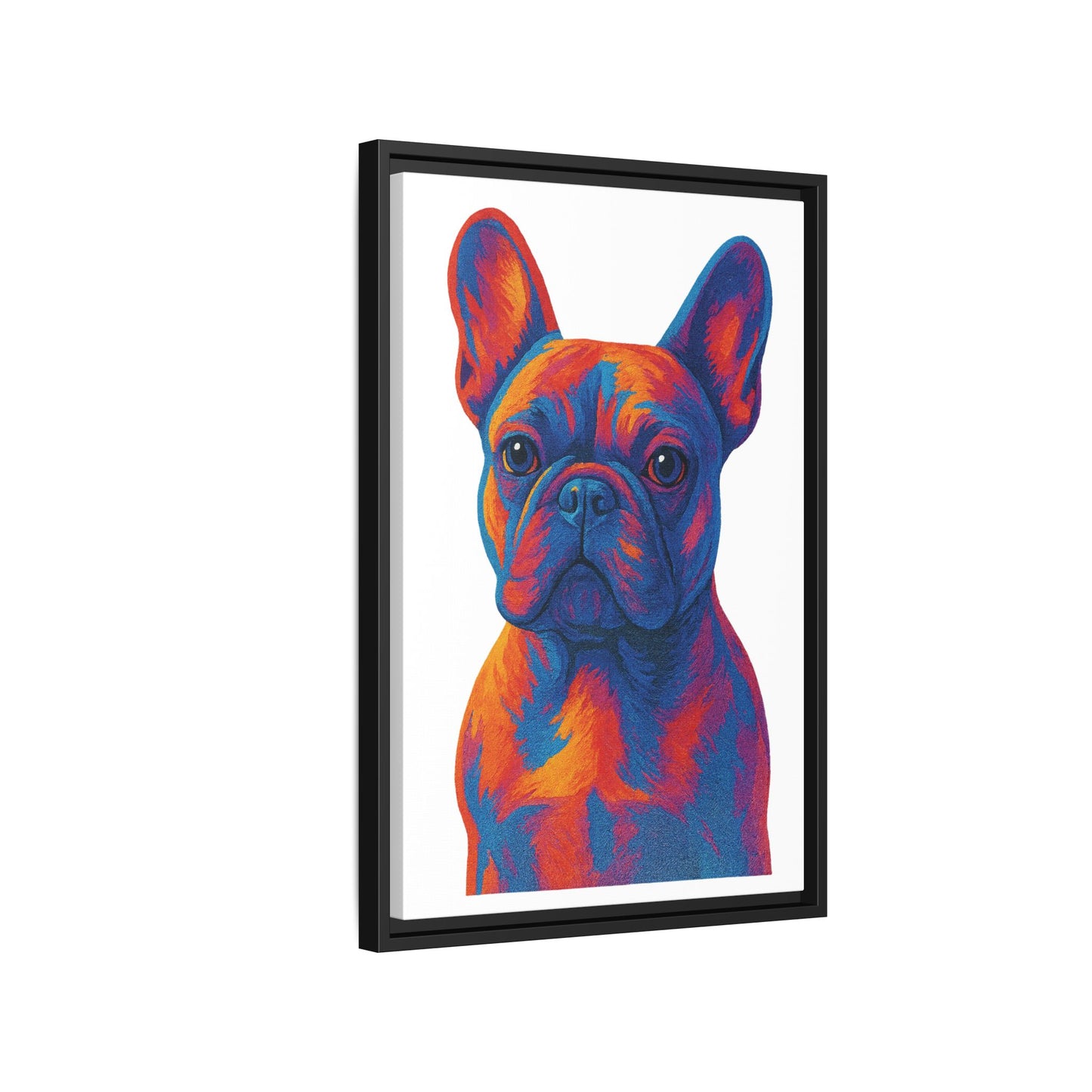 Matte Canvas, Framed (Multi-color) - The Pup Factory - White Frenchie