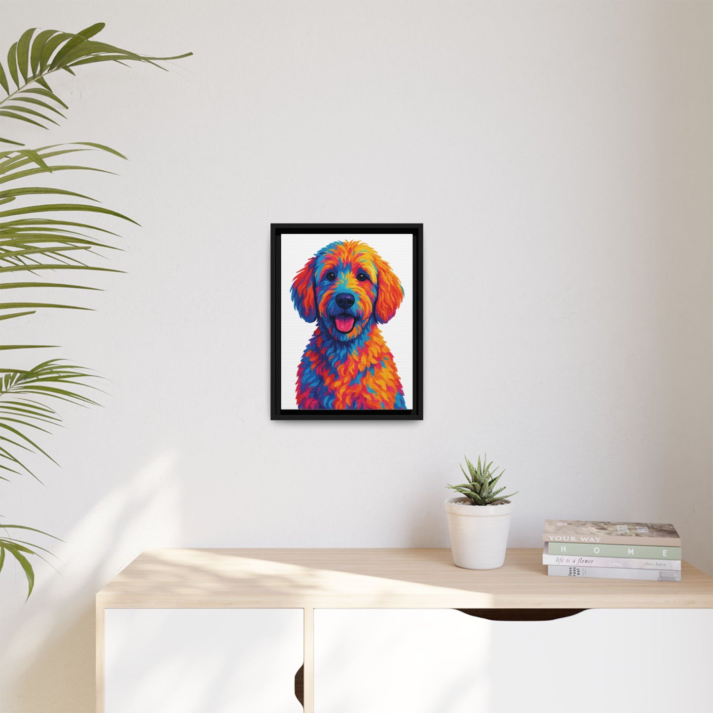 Matte Canvas, Framed (Multi-color) - The Pup Factory - White Goldendoodle