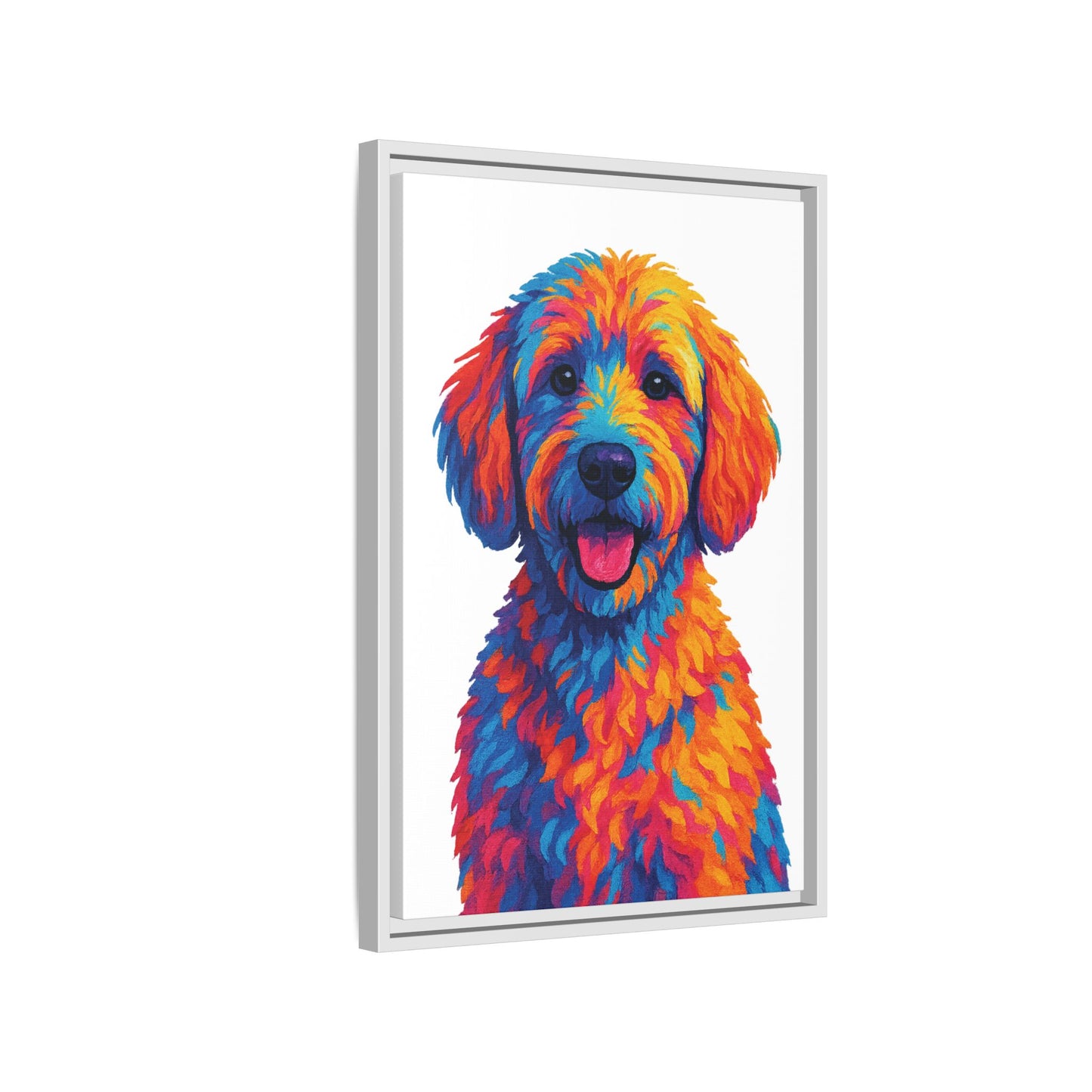 Matte Canvas, Framed (Multi-color) - The Pup Factory - White Goldendoodle