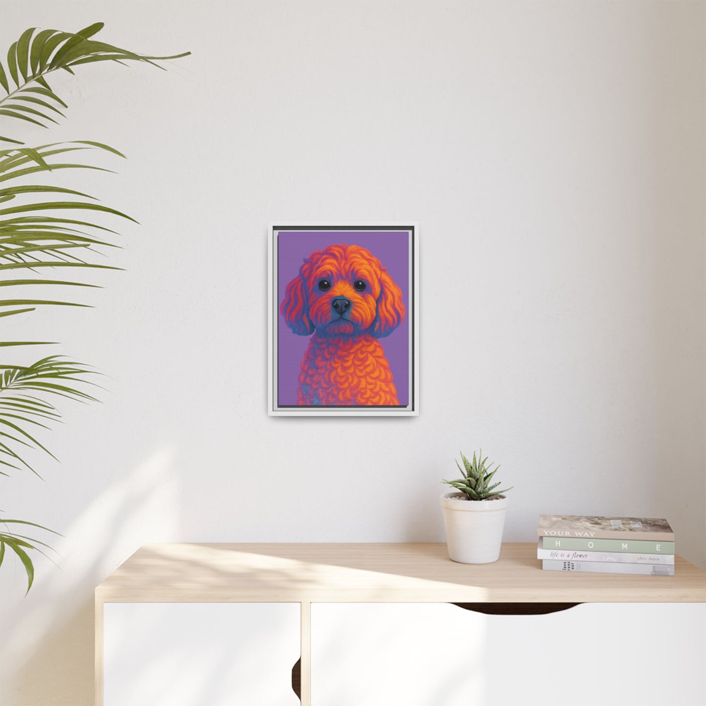 Matte Canvas, Framed (Multi-color) - The Pup Factory - Purple Cavapoo