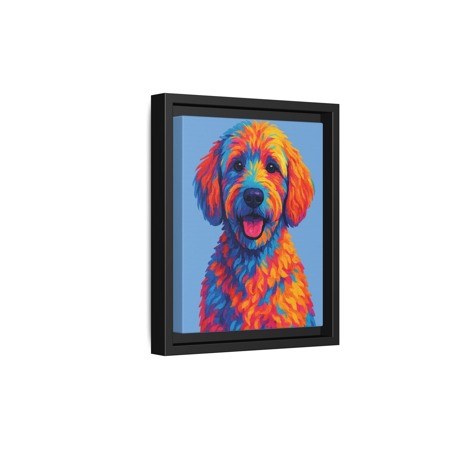 Matte Canvas, Framed (Multi-color) - The Pup Factory - Carolina Blue Goldendoodle