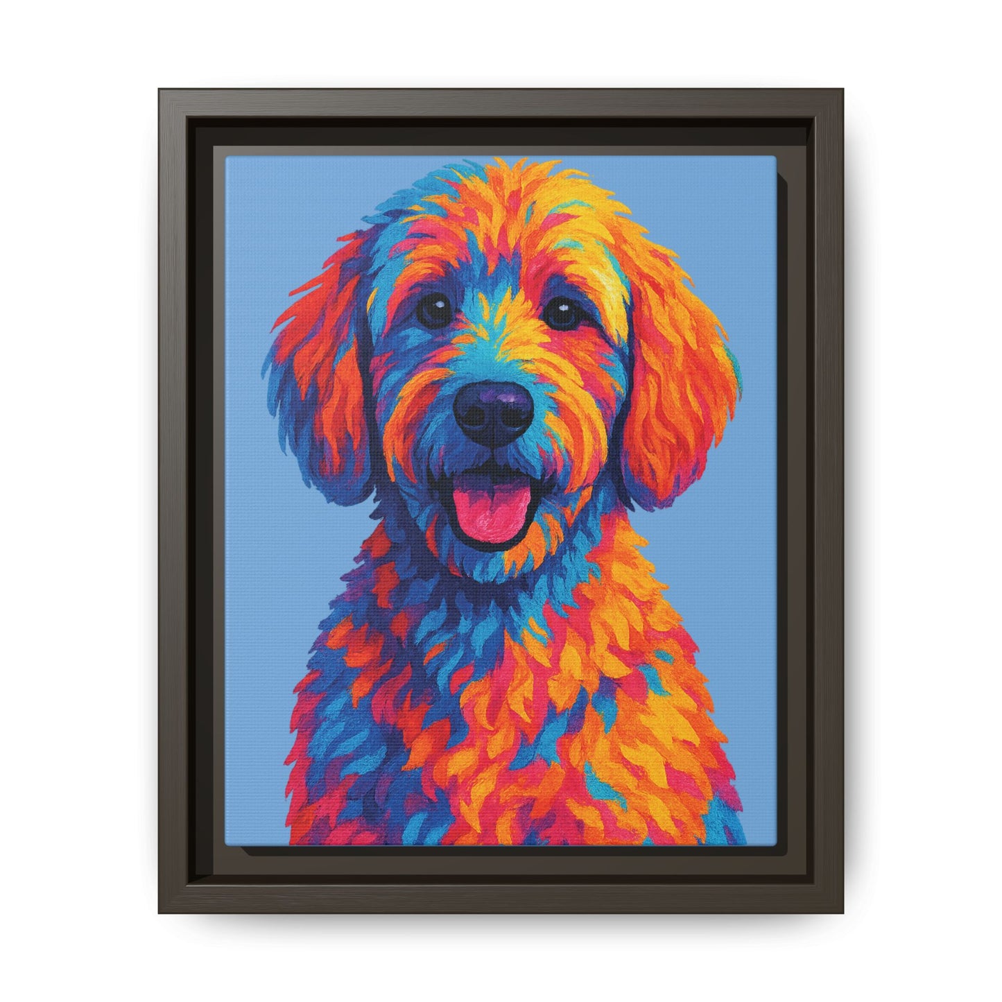 Matte Canvas, Framed (Multi-color) - The Pup Factory - Carolina Blue Goldendoodle