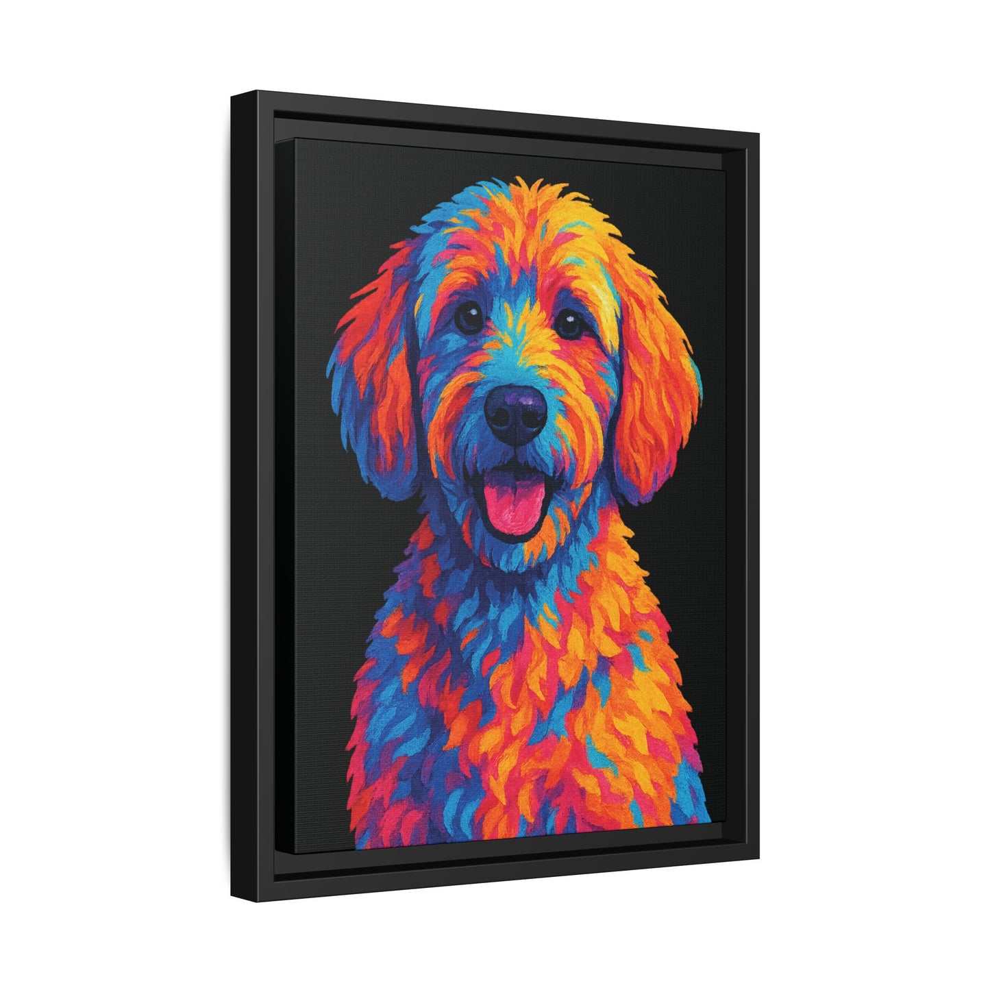Matte Canvas, Framed (Multi-color) - The Pup Factory - Black Goldendoodle