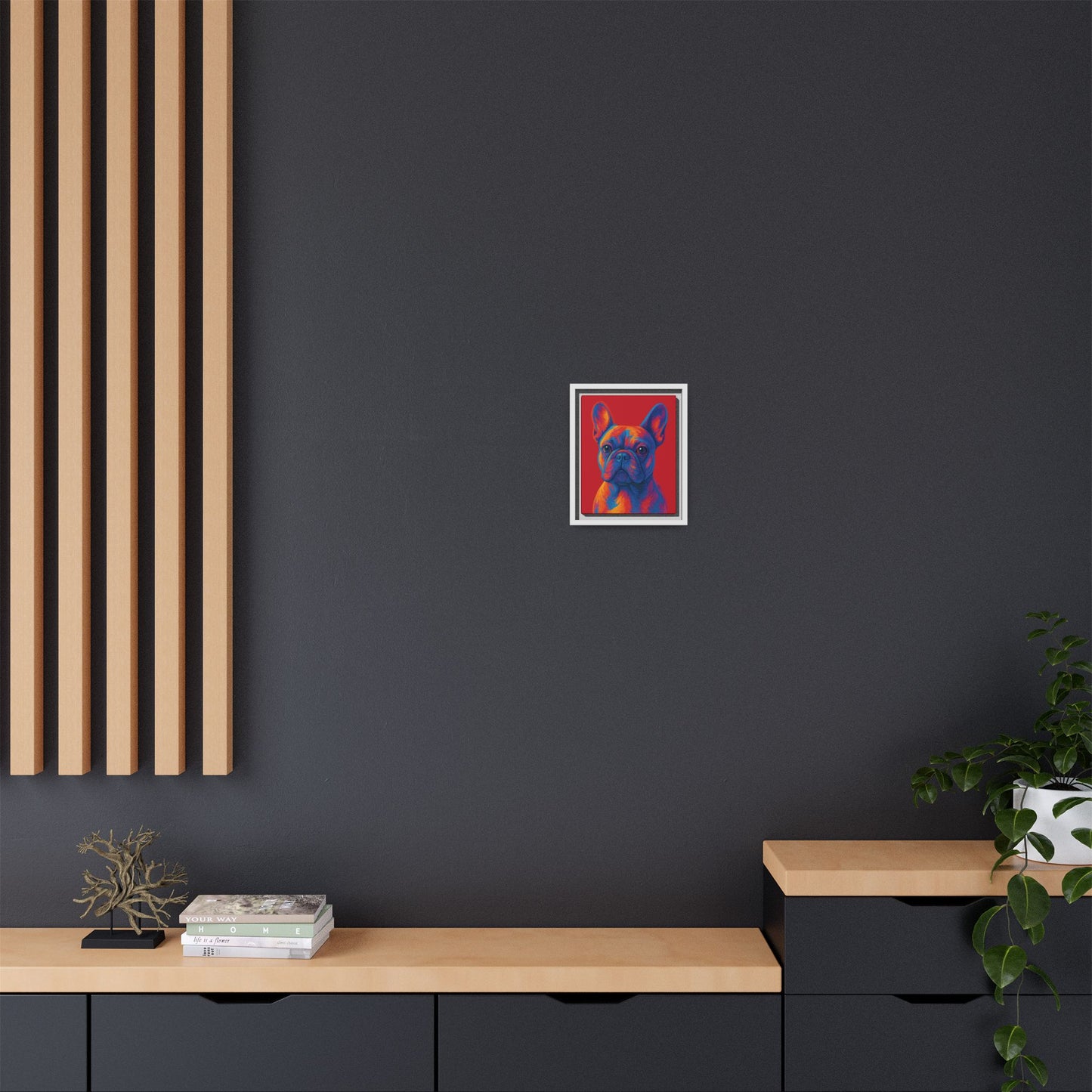 Matte Canvas, Framed (Multi-color) - The Pup Factory - Red Frenchie