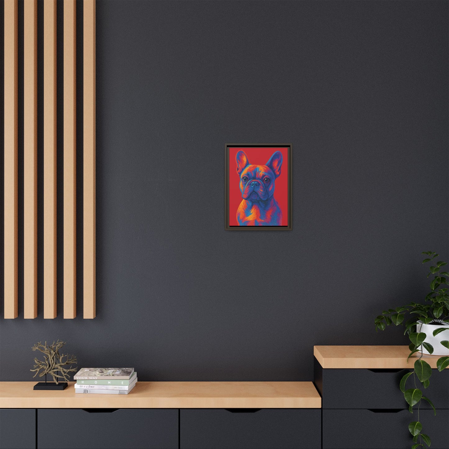 Matte Canvas, Framed (Multi-color) - The Pup Factory - Red Frenchie