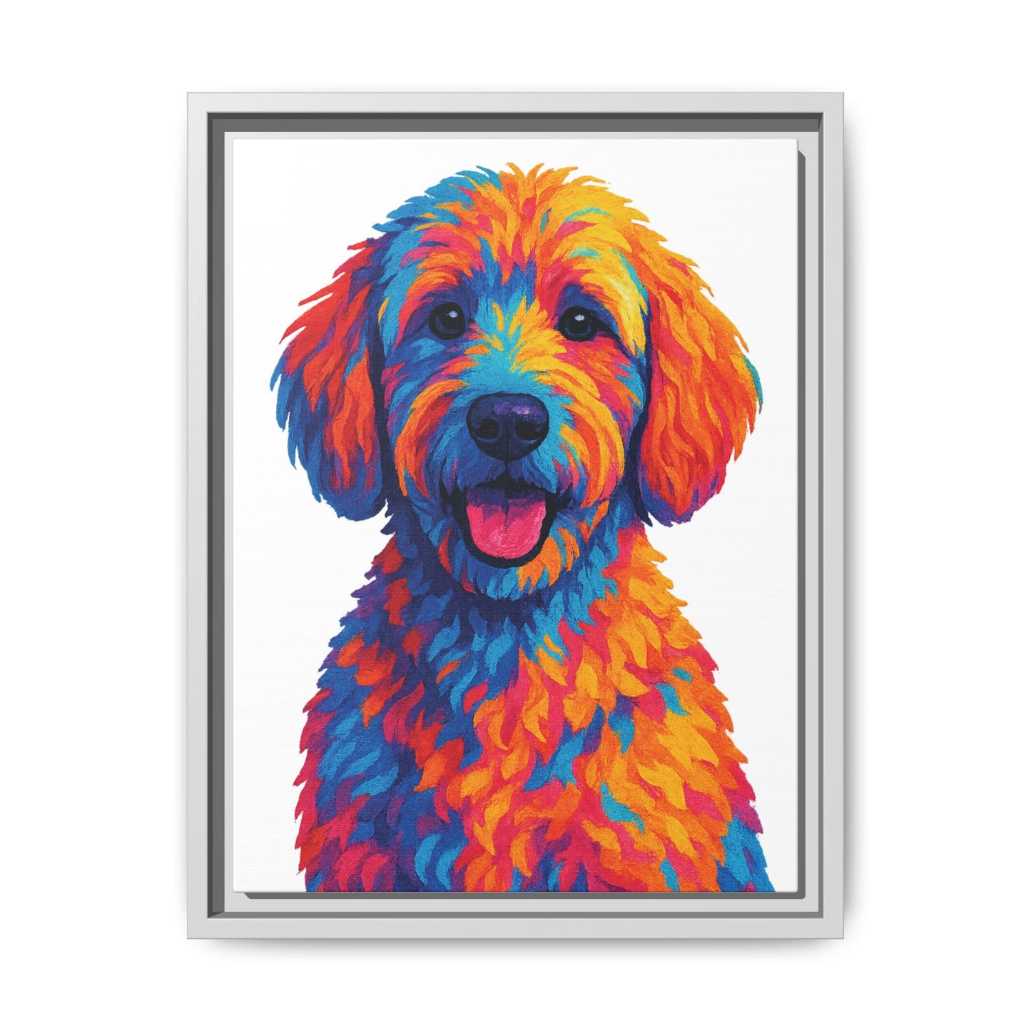 Matte Canvas, Framed (Multi-color) - The Pup Factory - White Goldendoodle