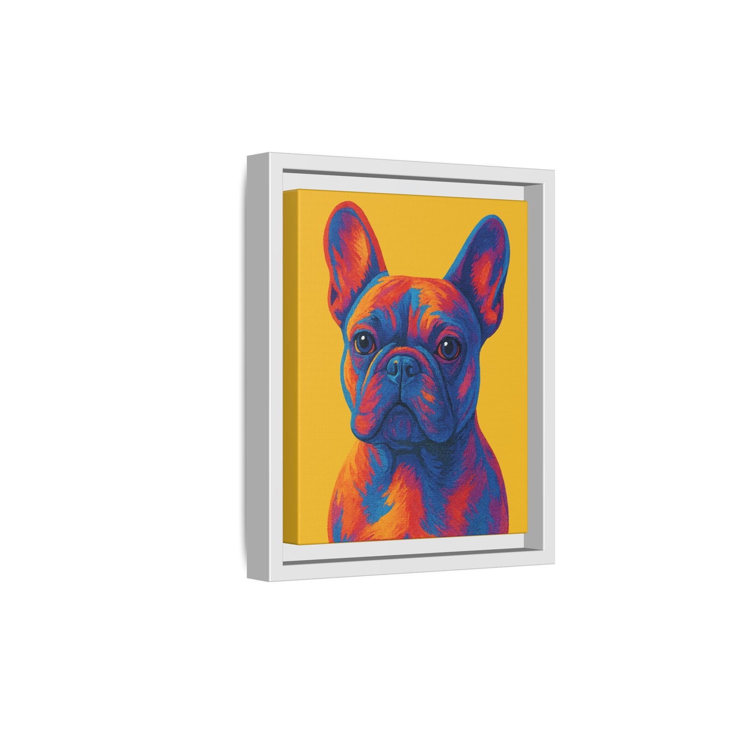 Matte Canvas, Framed (Multi-color) - The Pup Factory - Yellow Frenchie