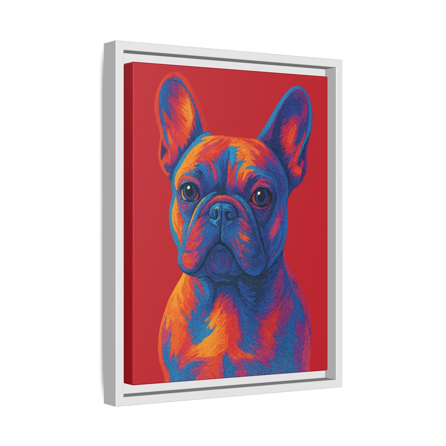 Matte Canvas, Framed (Multi-color) - The Pup Factory - Red Frenchie