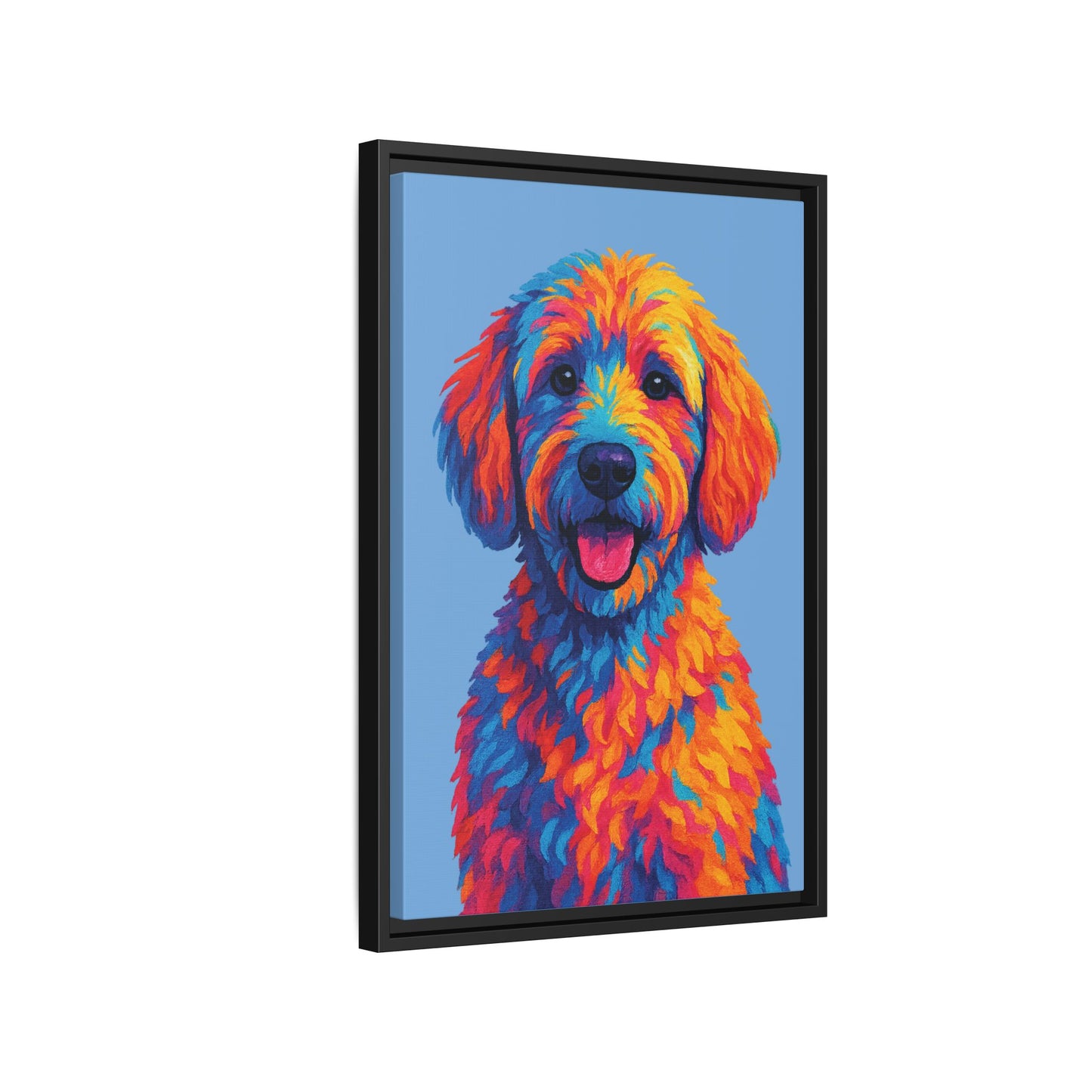 Matte Canvas, Framed (Multi-color) - The Pup Factory - Carolina Blue Goldendoodle