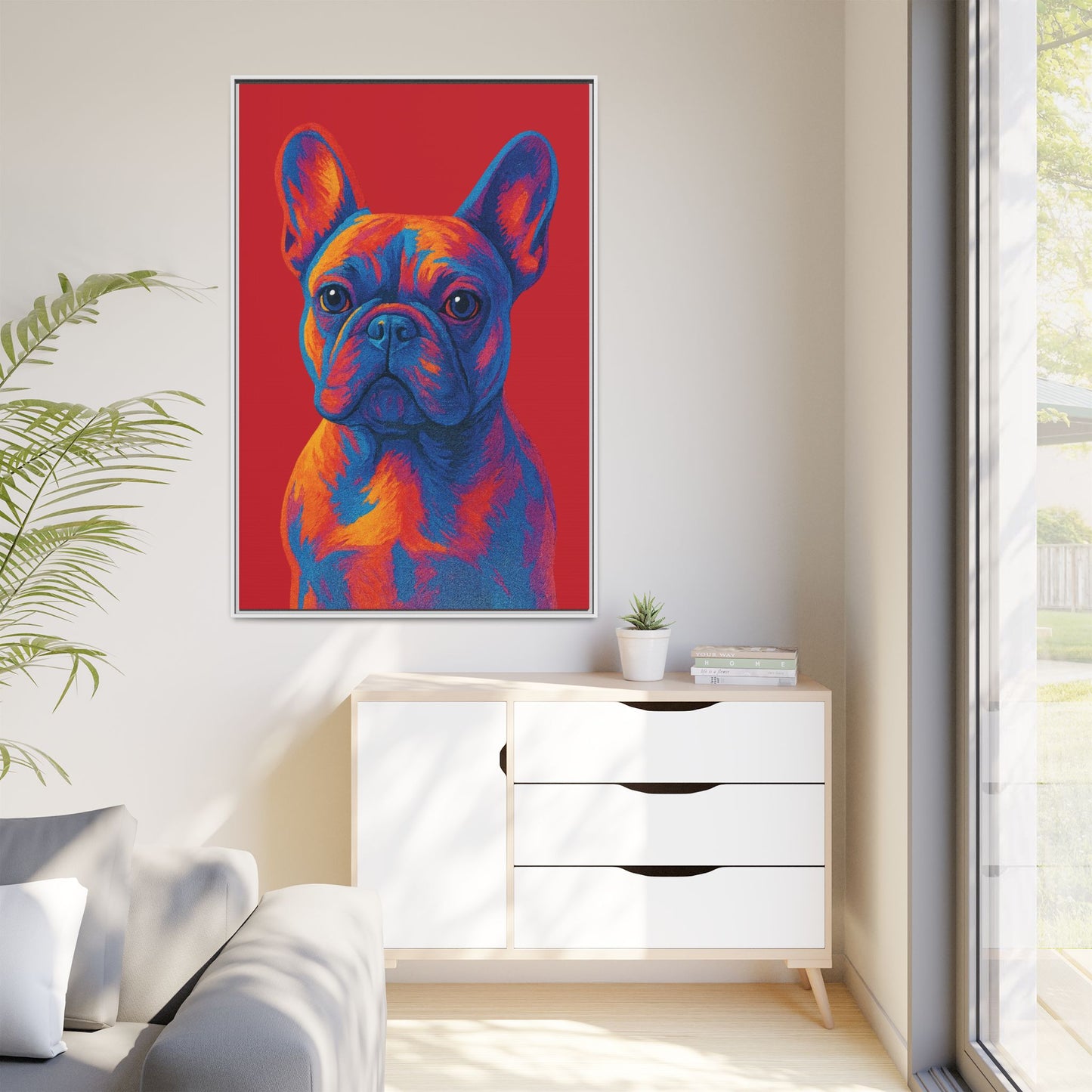 Matte Canvas, Framed (Multi-color) - The Pup Factory - Red Frenchie