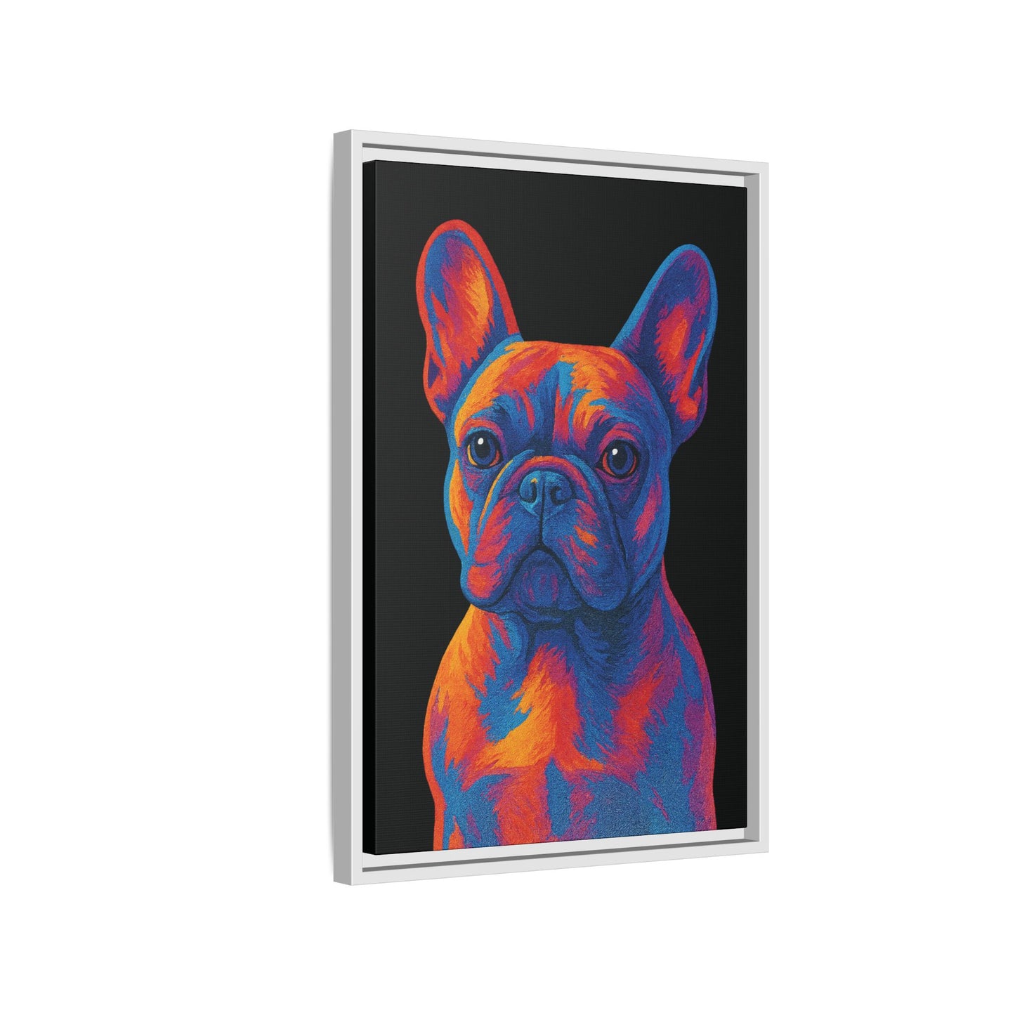 Matte Canvas, Framed (Multi-color) - The Pup Factory - Black Frenchie