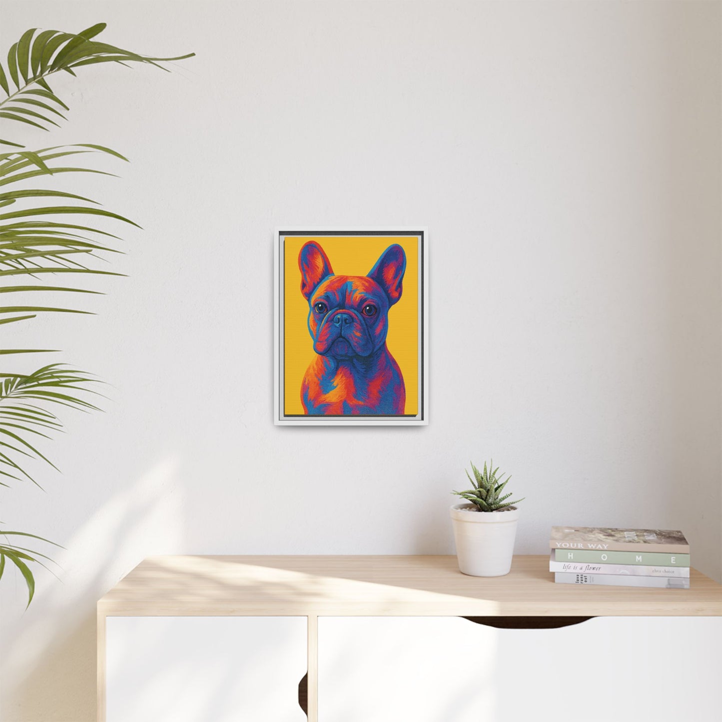 Matte Canvas, Framed (Multi-color) - The Pup Factory - Yellow Frenchie