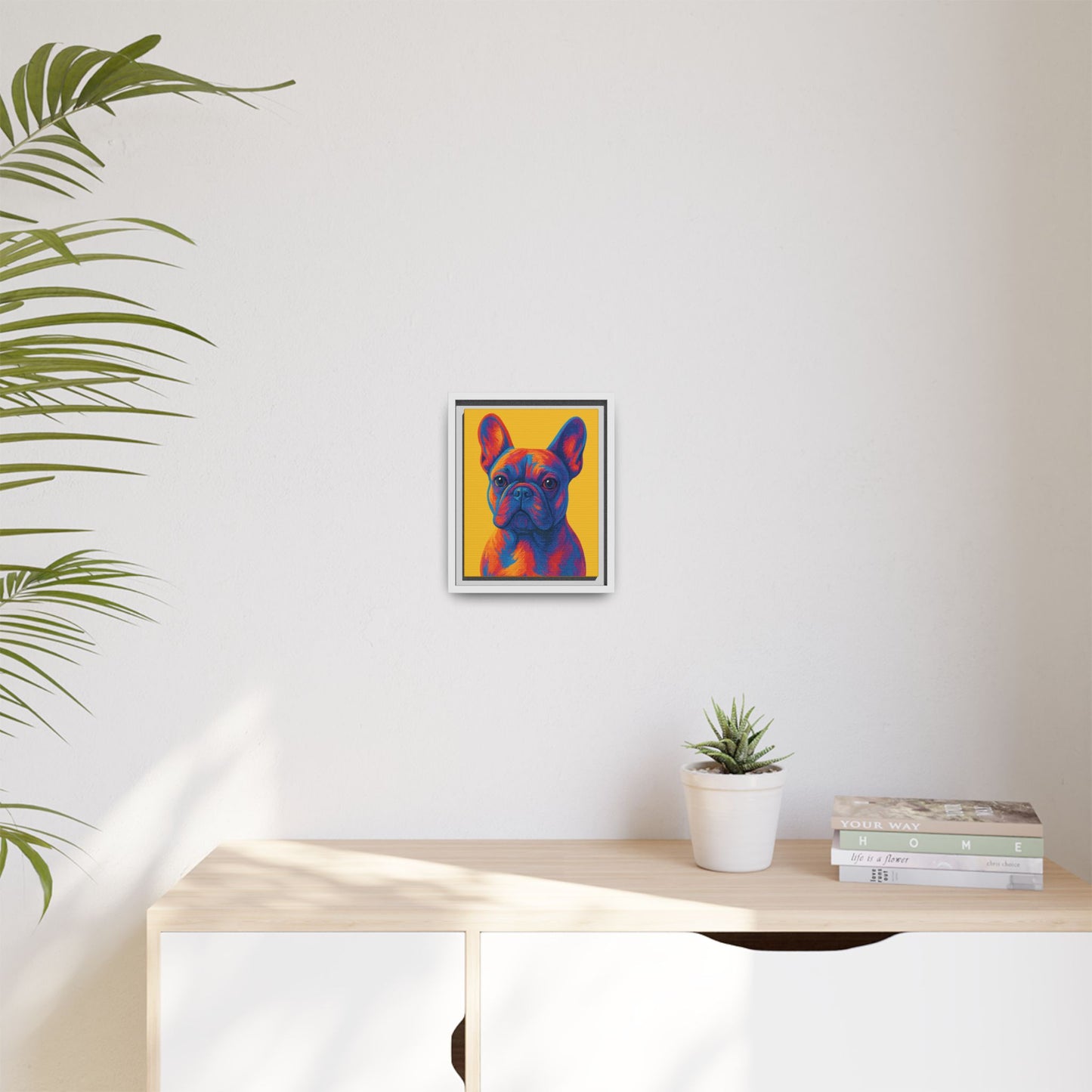 Matte Canvas, Framed (Multi-color) - The Pup Factory - Yellow Frenchie