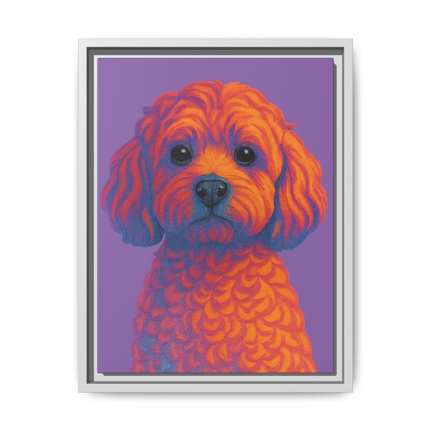 Matte Canvas, Framed (Multi-color) - The Pup Factory - Purple Cavapoo