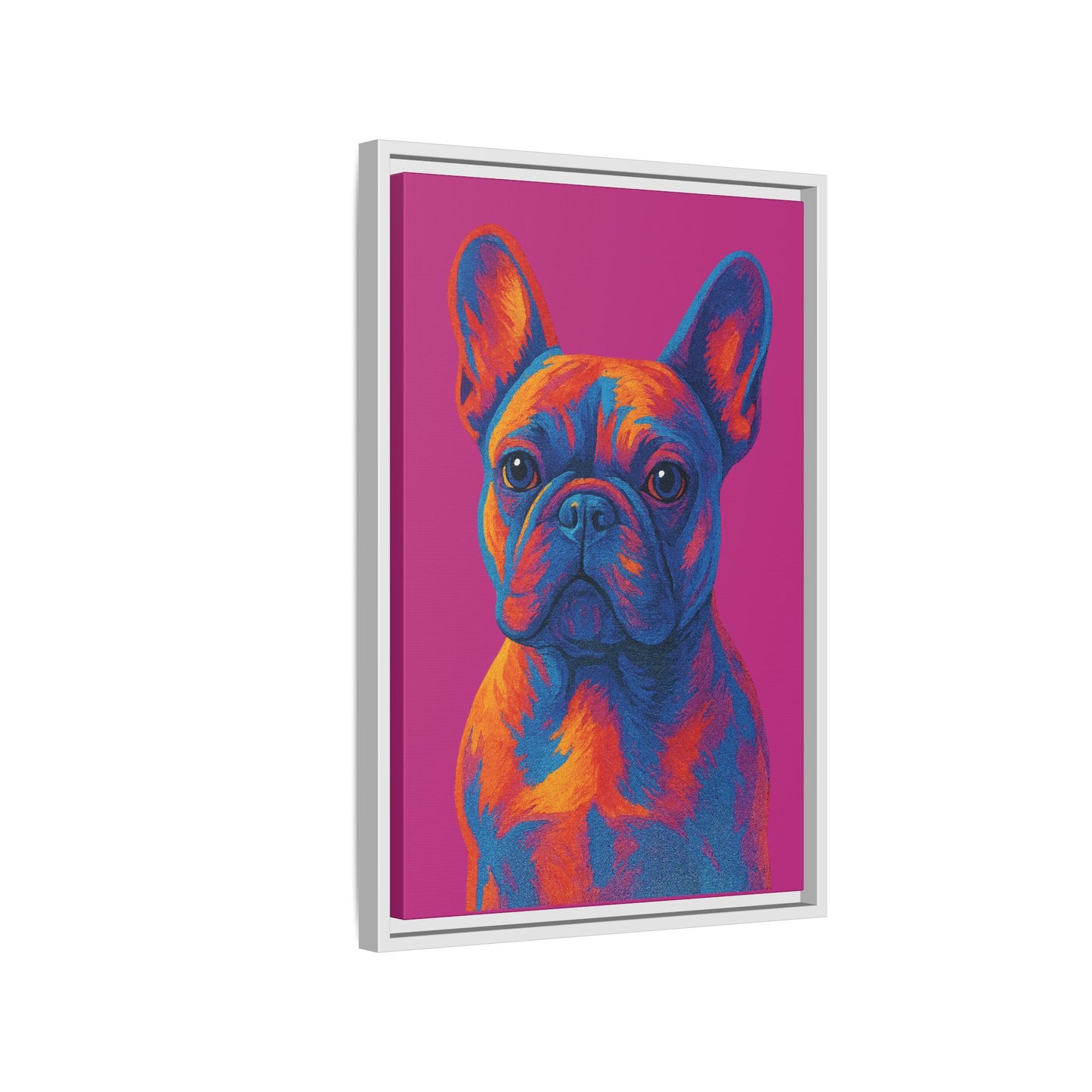 Matte Canvas, Framed (Multi-color) - The Pup Factory - Pink Frenchie