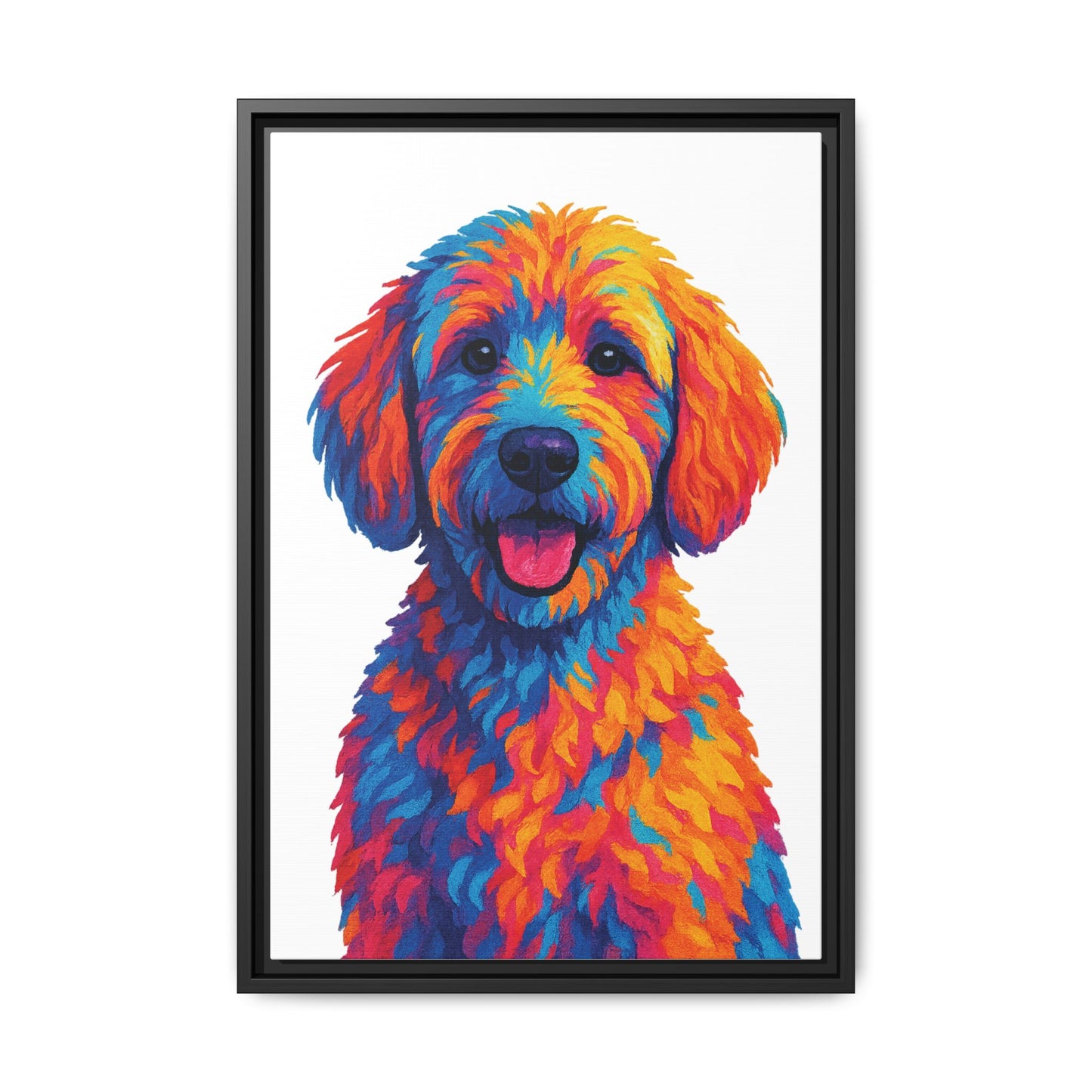 Matte Canvas, Framed (Multi-color) - The Pup Factory - White Goldendoodle