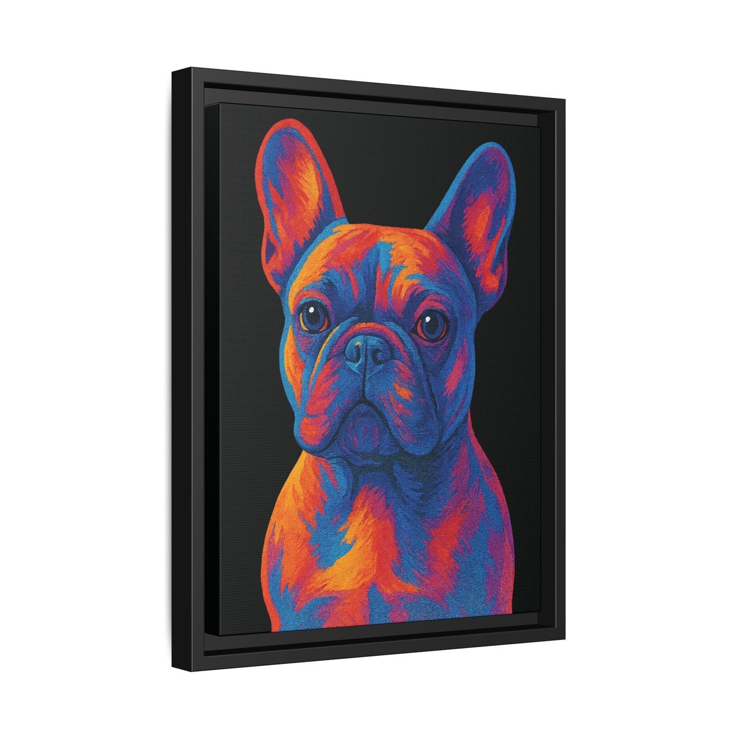 Matte Canvas, Framed (Multi-color) - The Pup Factory - Black Frenchie