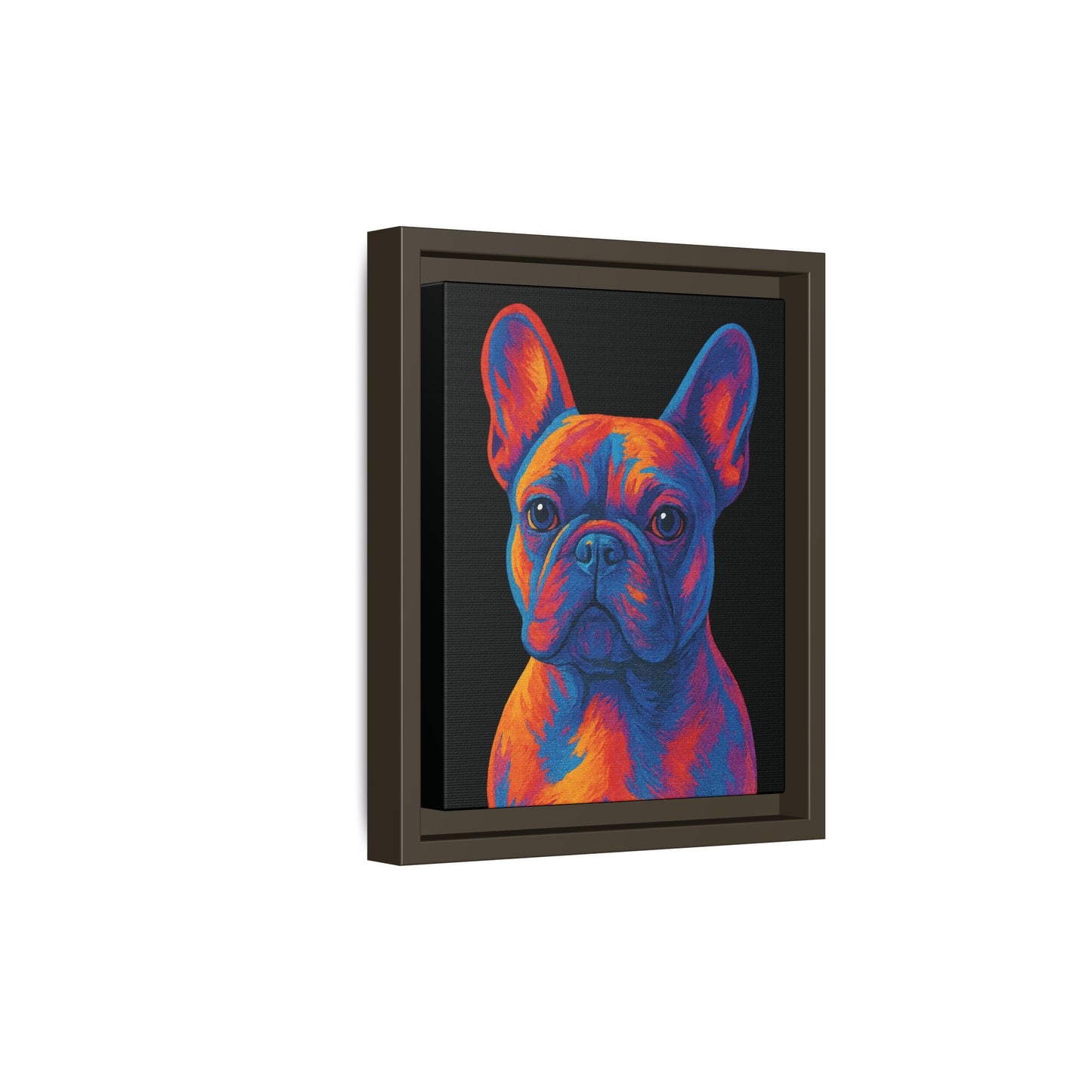 Matte Canvas, Framed (Multi-color) - The Pup Factory - Black Frenchie