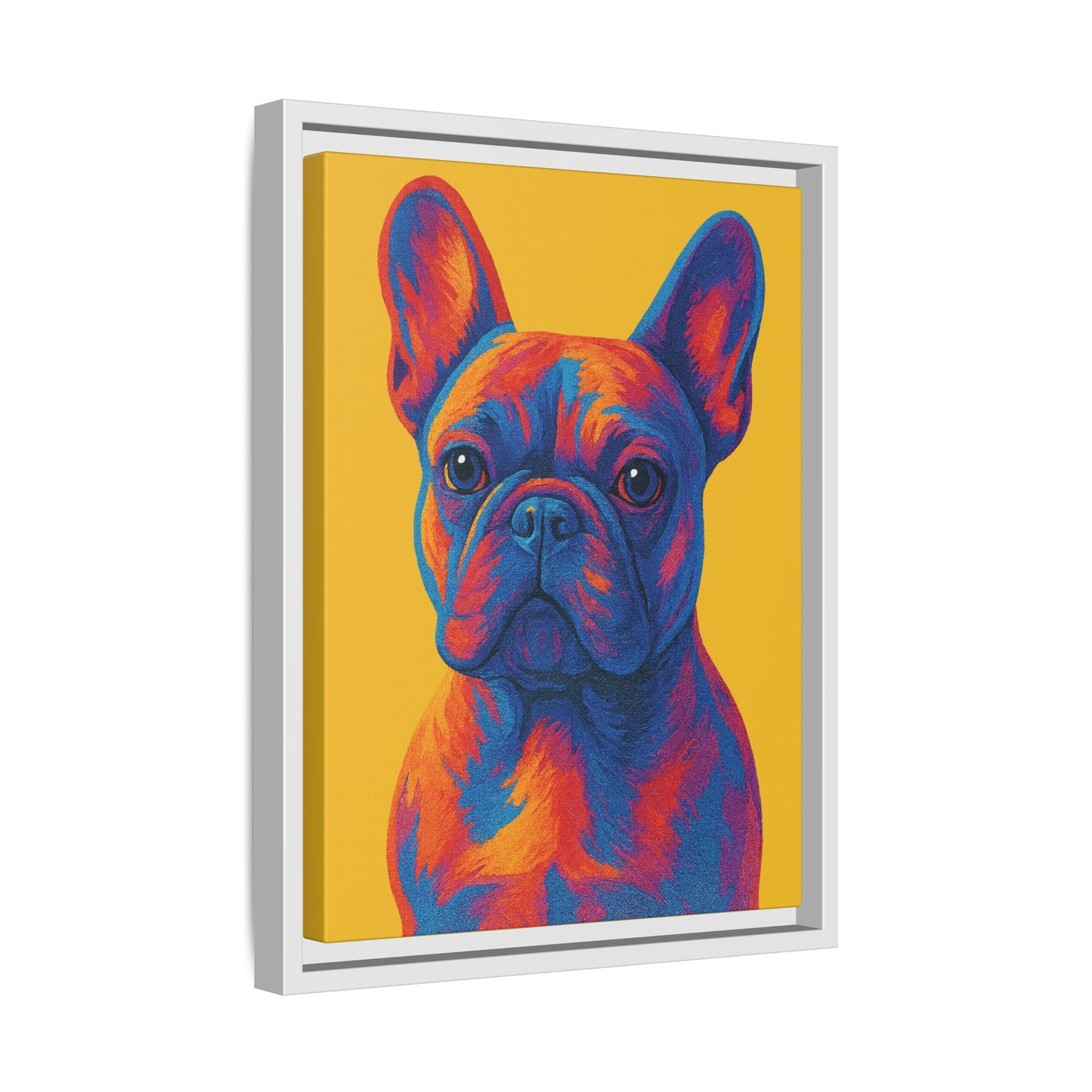 Matte Canvas, Framed (Multi-color) - The Pup Factory - Yellow Frenchie