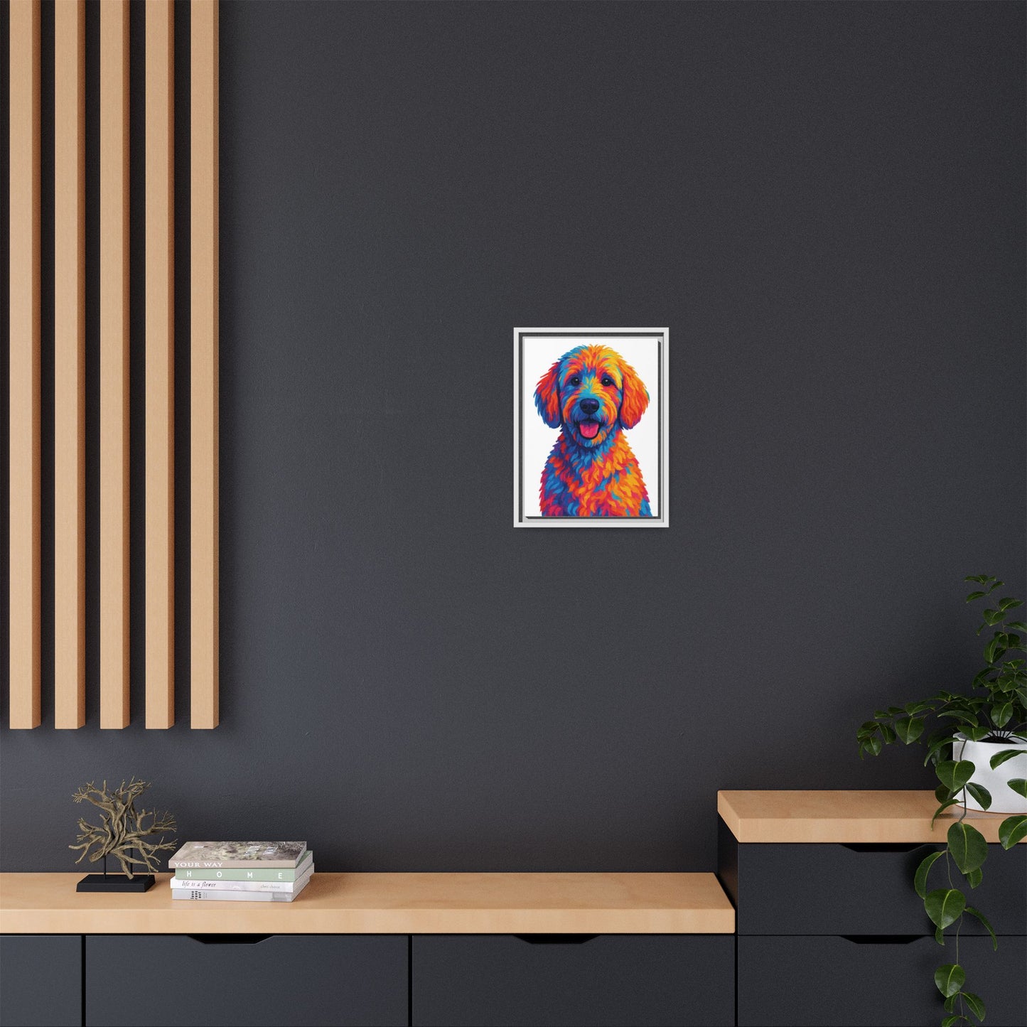 Matte Canvas, Framed (Multi-color) - The Pup Factory - White Goldendoodle