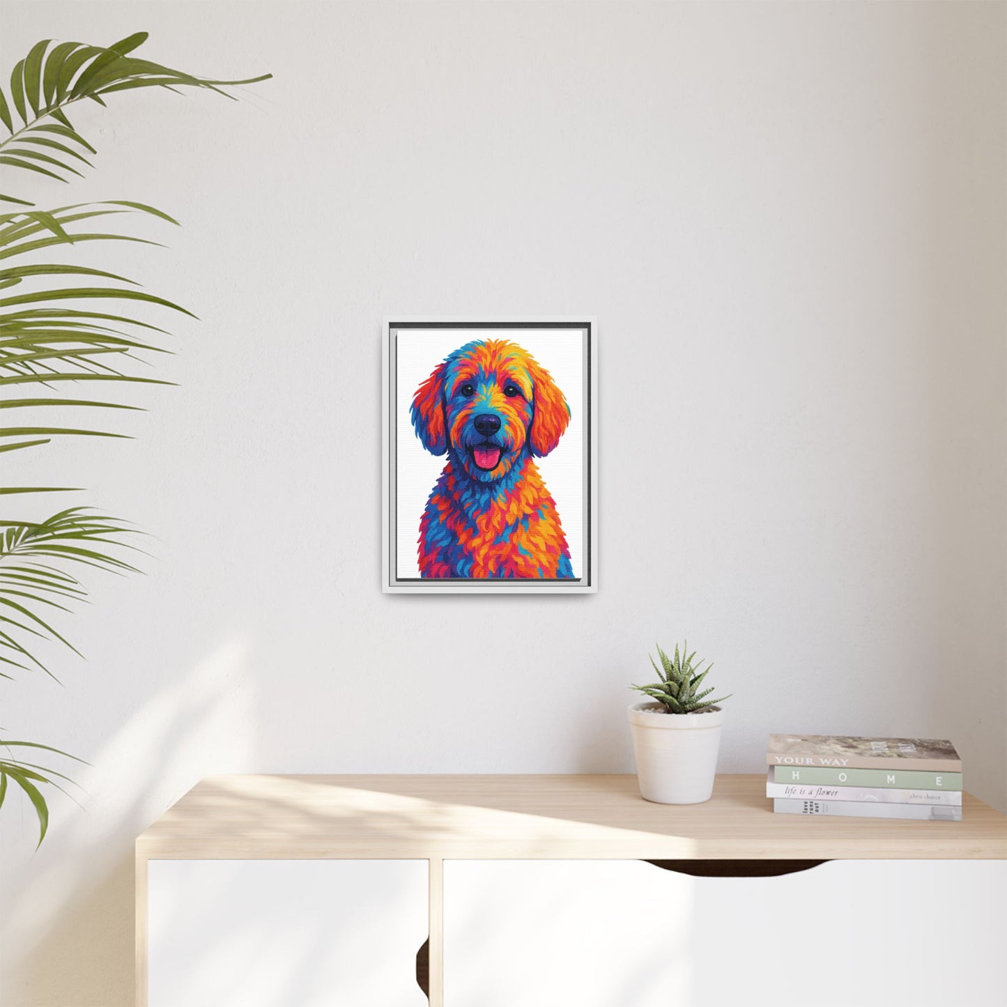 Matte Canvas, Framed (Multi-color) - The Pup Factory - White Goldendoodle