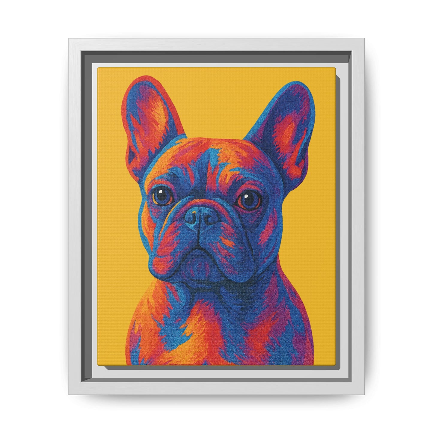 Matte Canvas, Framed (Multi-color) - The Pup Factory - Yellow Frenchie