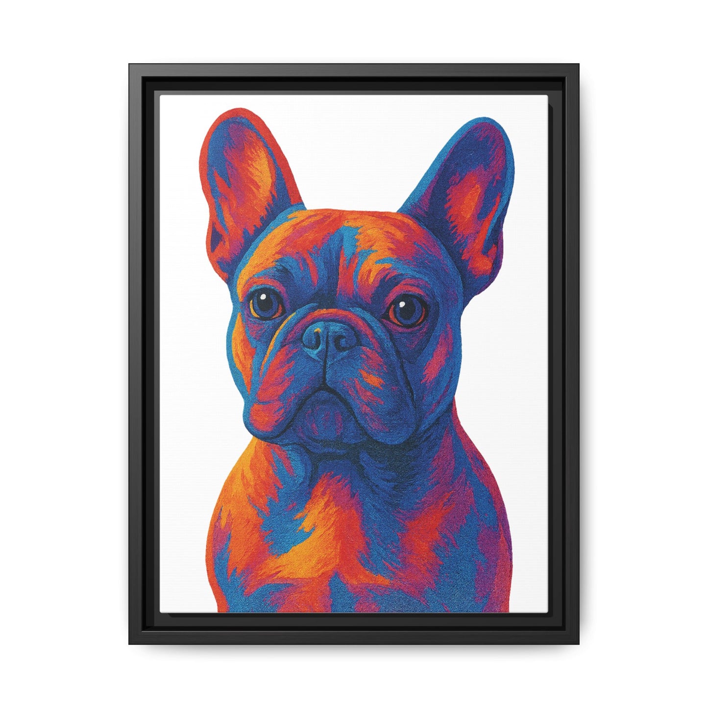 Matte Canvas, Framed (Multi-color) - The Pup Factory - White Frenchie