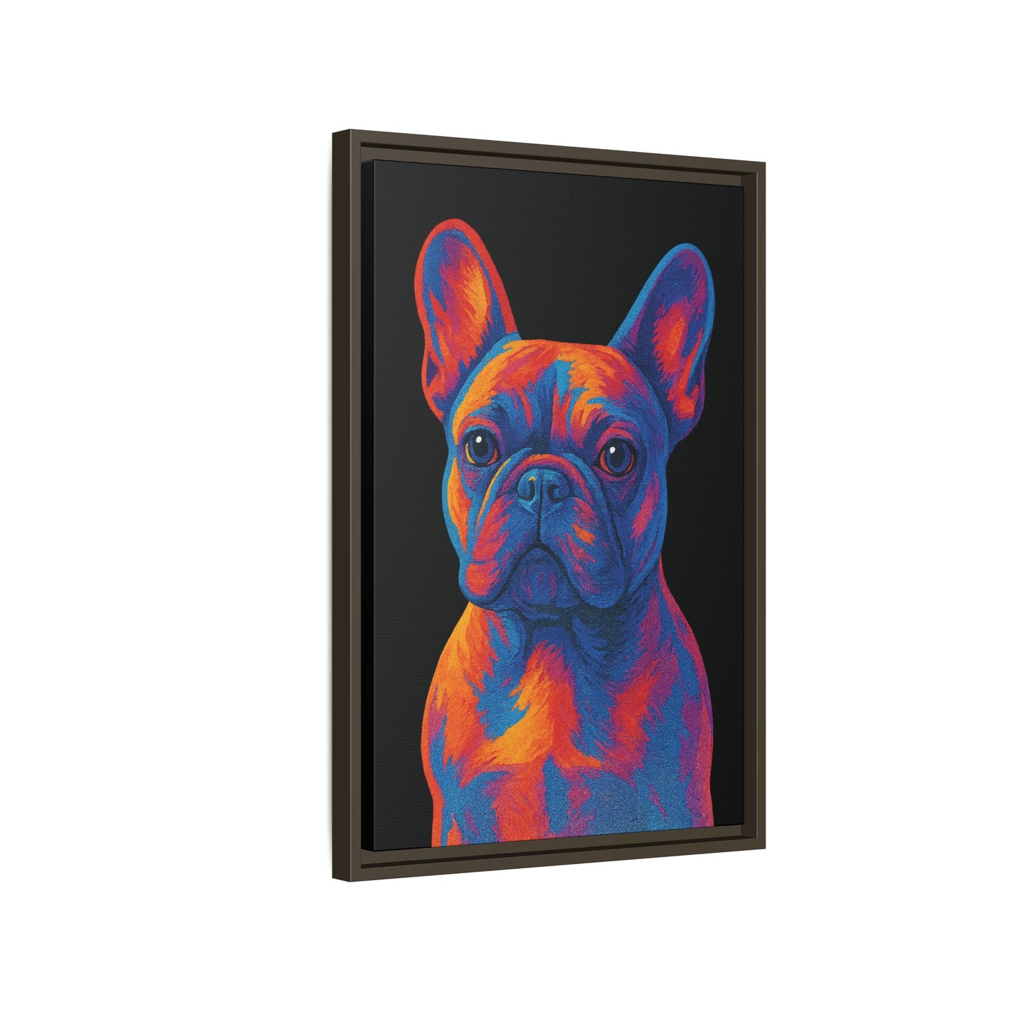 Matte Canvas, Framed (Multi-color) - The Pup Factory - Black Frenchie