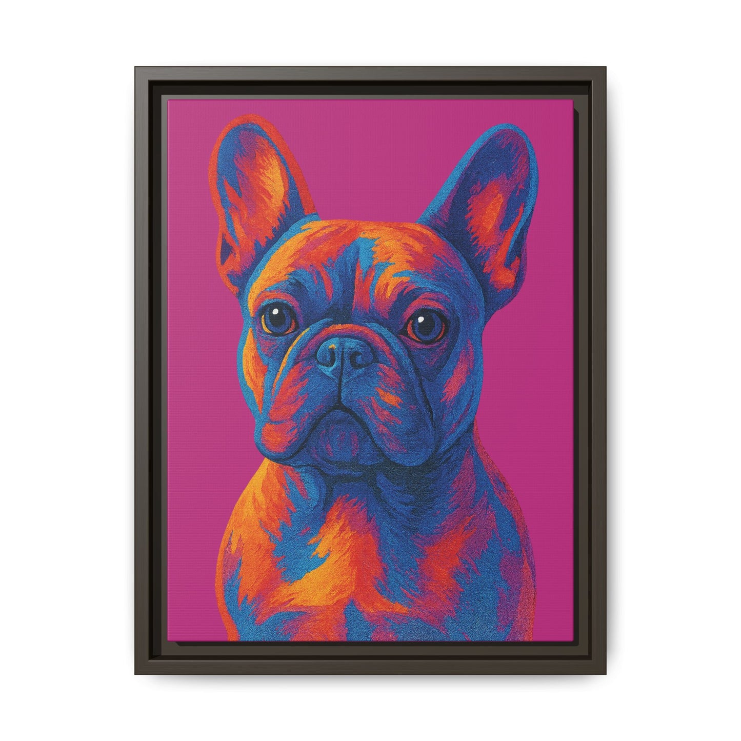 Matte Canvas, Framed (Multi-color) - The Pup Factory - Pink Frenchie