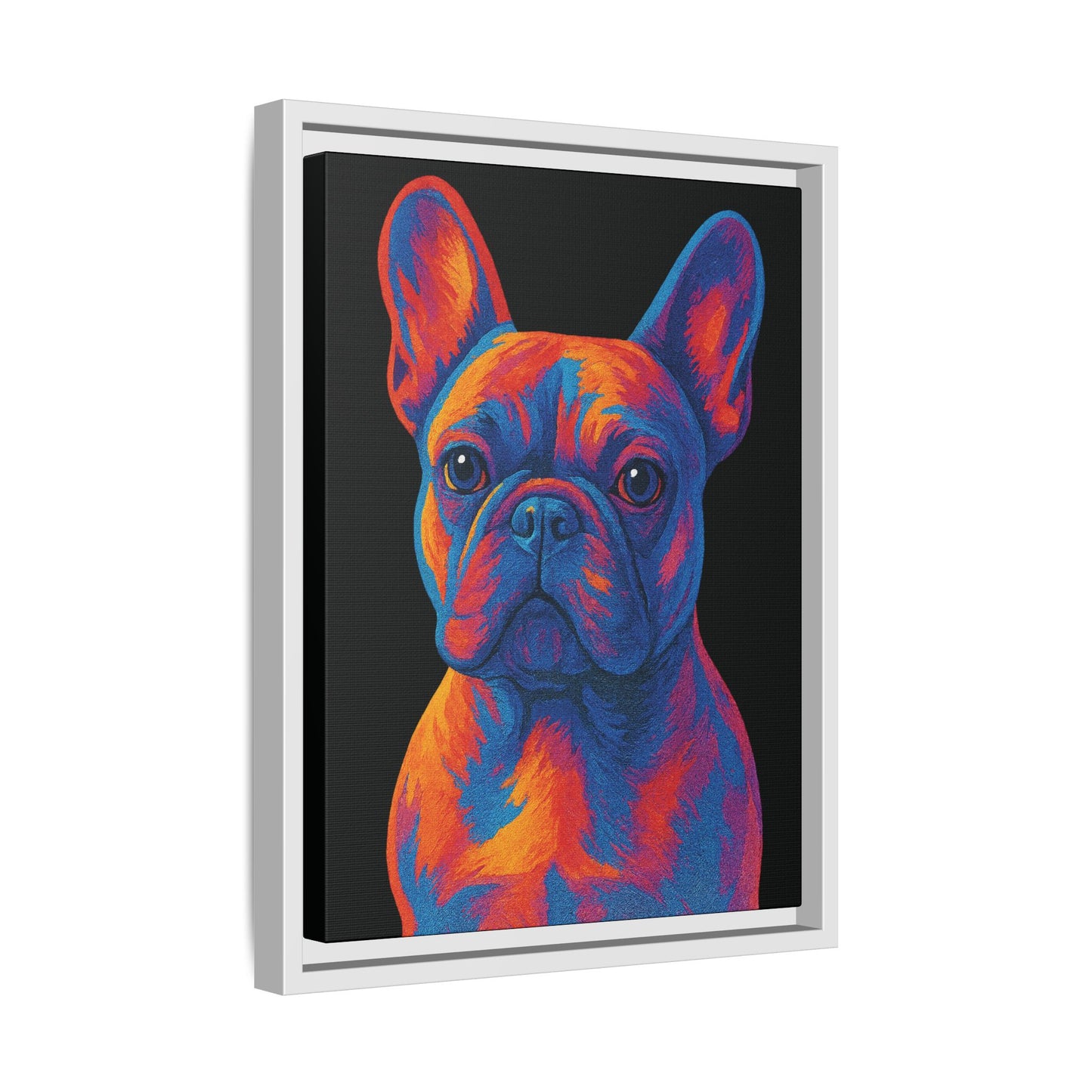 Matte Canvas, Framed (Multi-color) - The Pup Factory - Black Frenchie